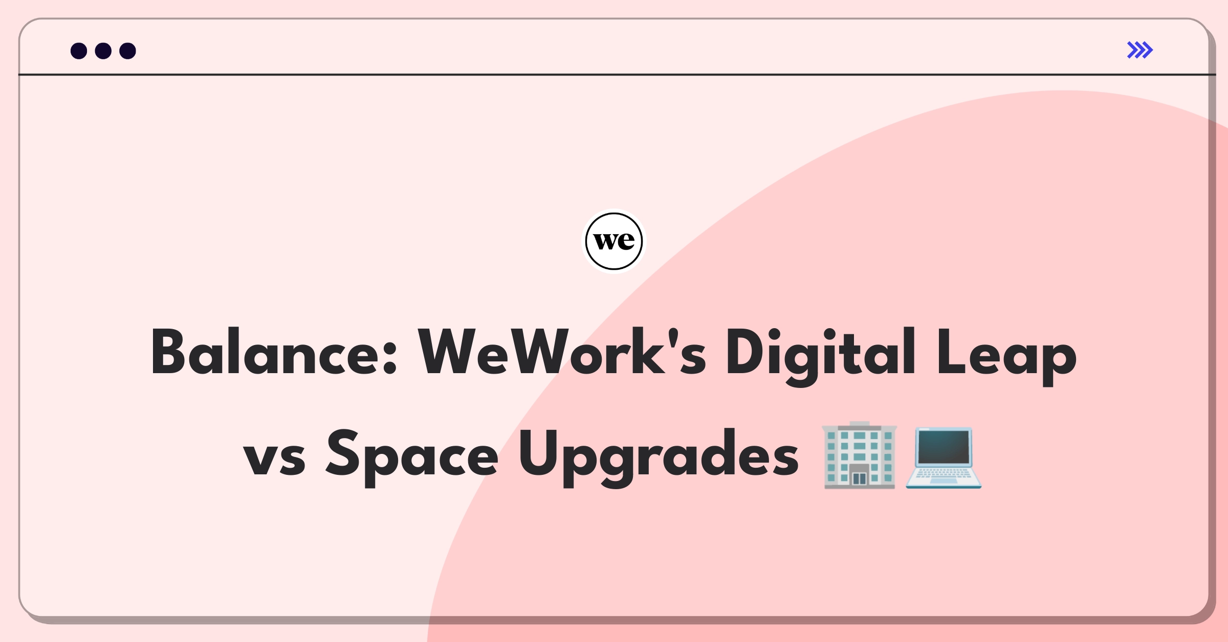 Product Management Trade-off Question: WeWork balancing digital tools and physical workspace investments