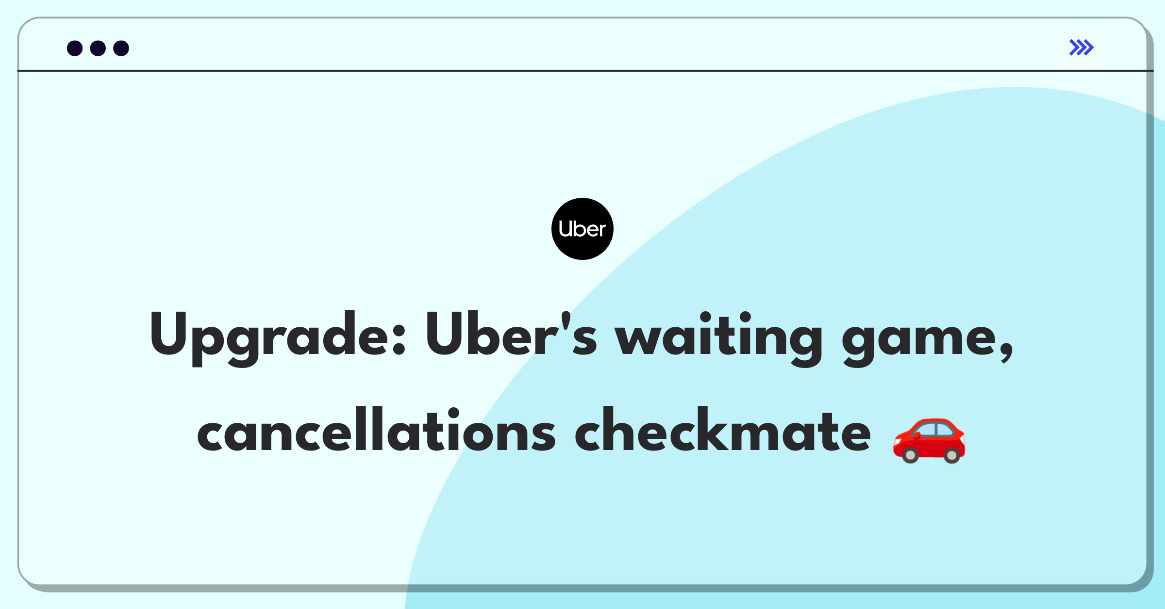 Product Management Improvement Question: Uber app waiting screen with decreasing cancellation rate graph