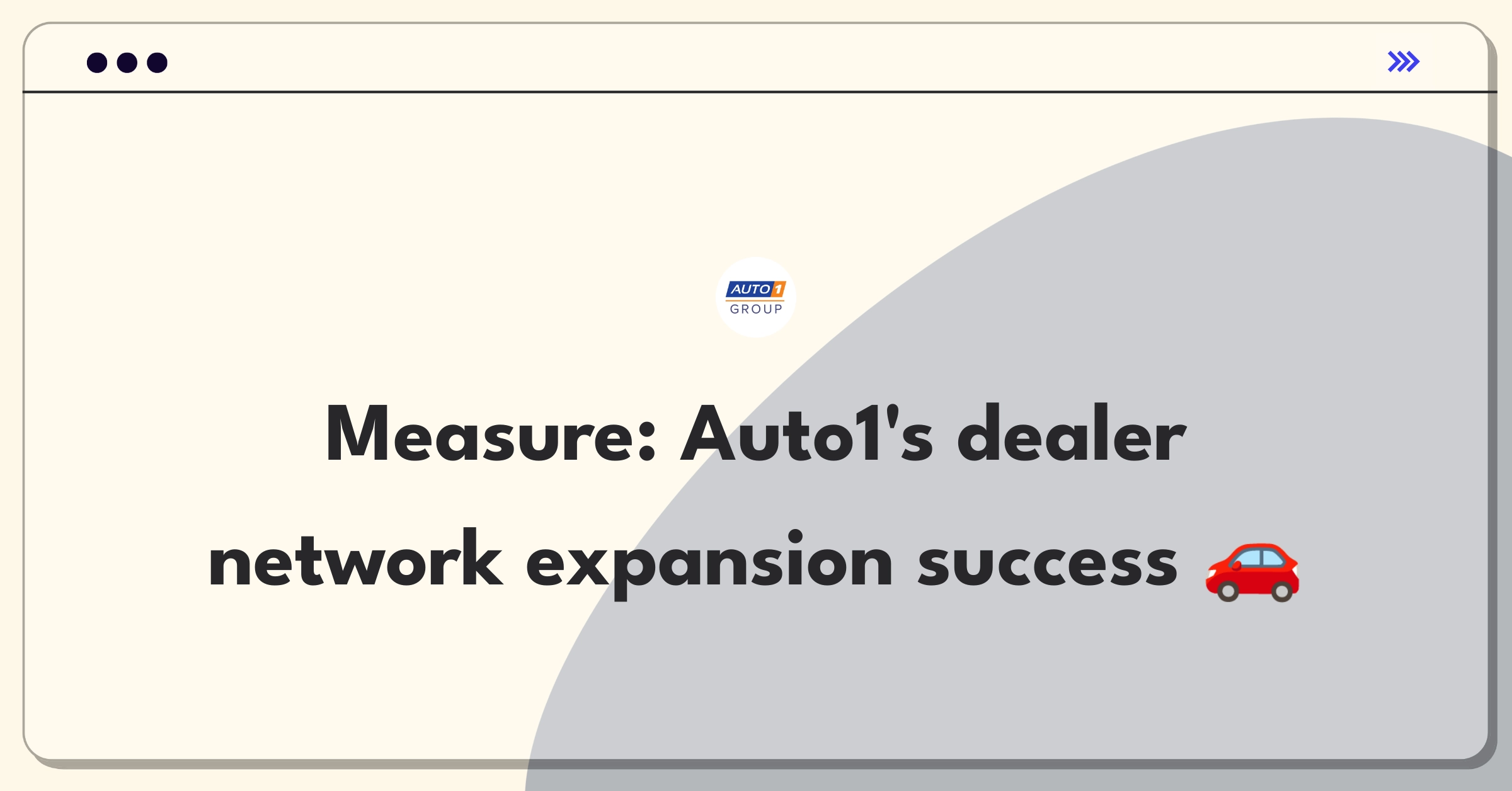 Product Management Success Metrics Question: Defining success for Auto1's dealer network expansion program