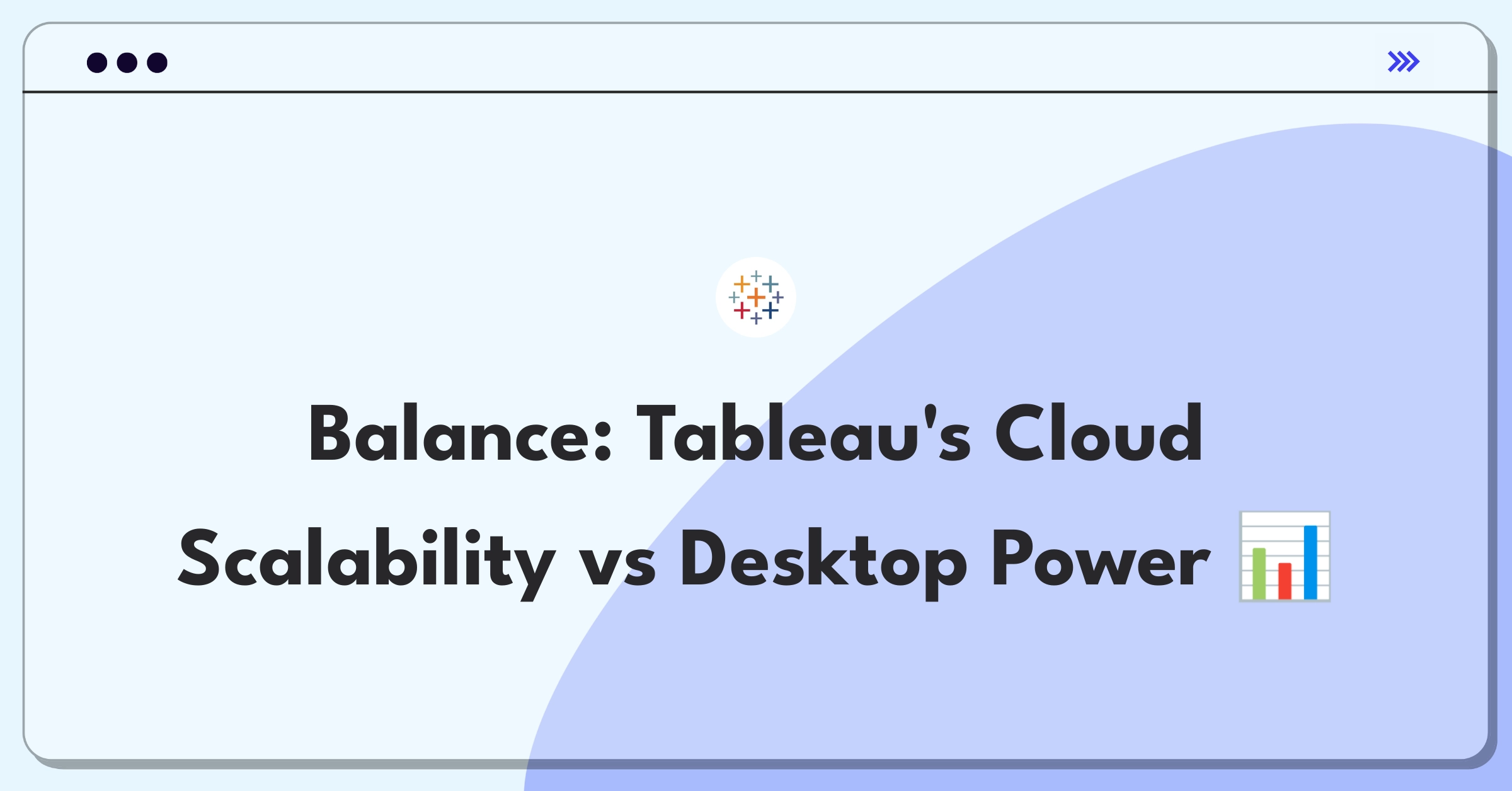 Product Management Strategy Question: Tableau cloud scalability versus desktop performance tradeoff analysis