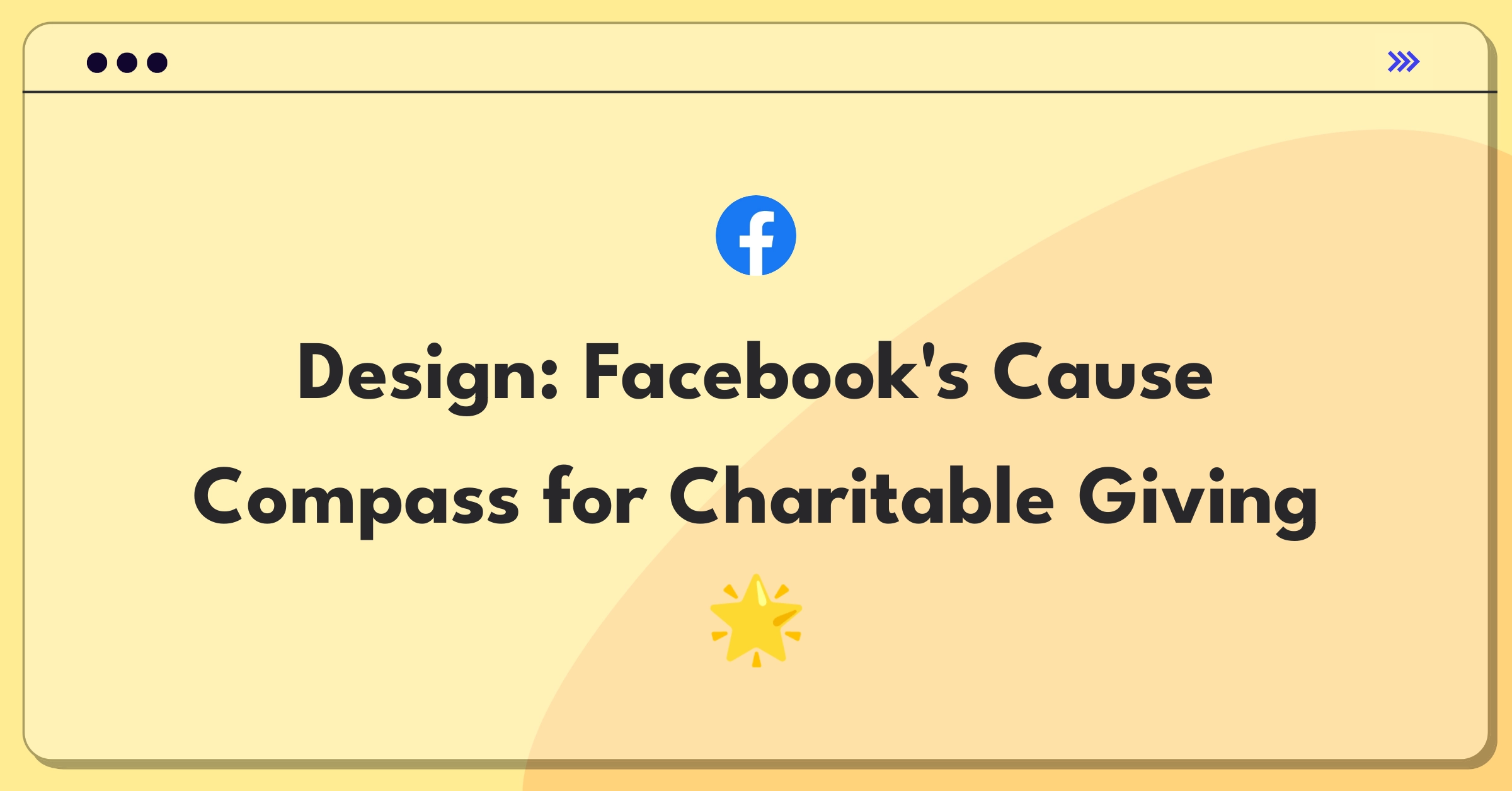 Product Management Design Question: Facebook fundraising platform with AI-powered cause discovery and trust features