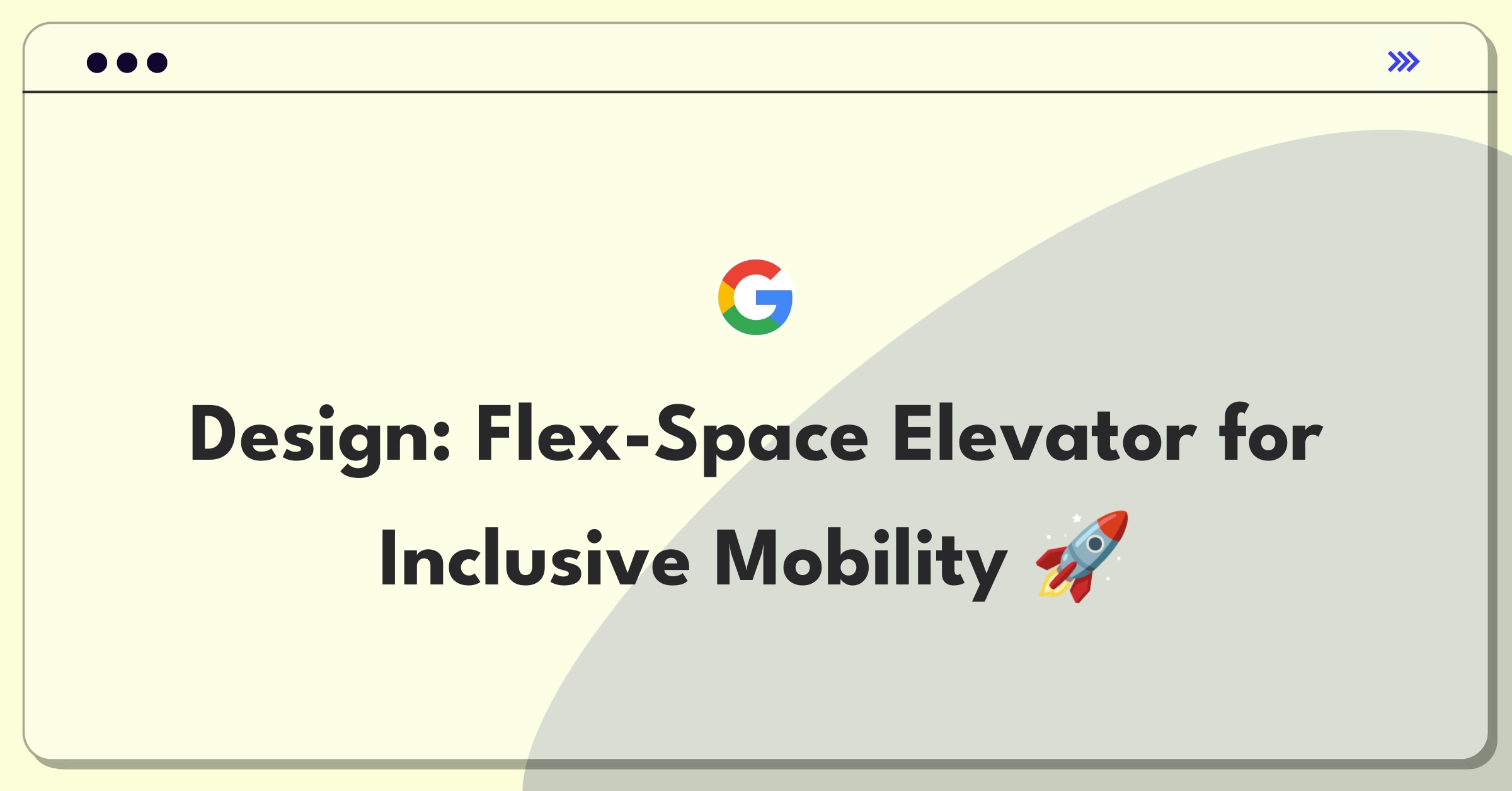 Product Management Design Question: Innovative elevator concept with adjustable interior for improved accessibility