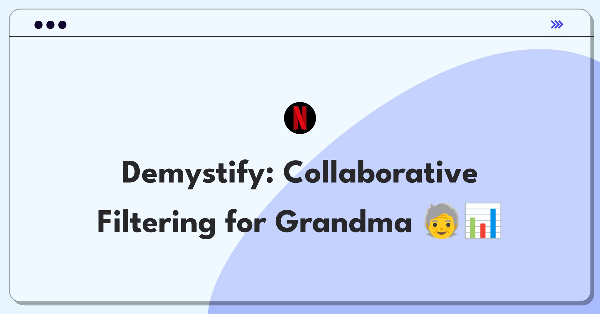 Product Management Technical Question: Explaining collaborative filtering to a non-technical audience using analogies and simple concepts