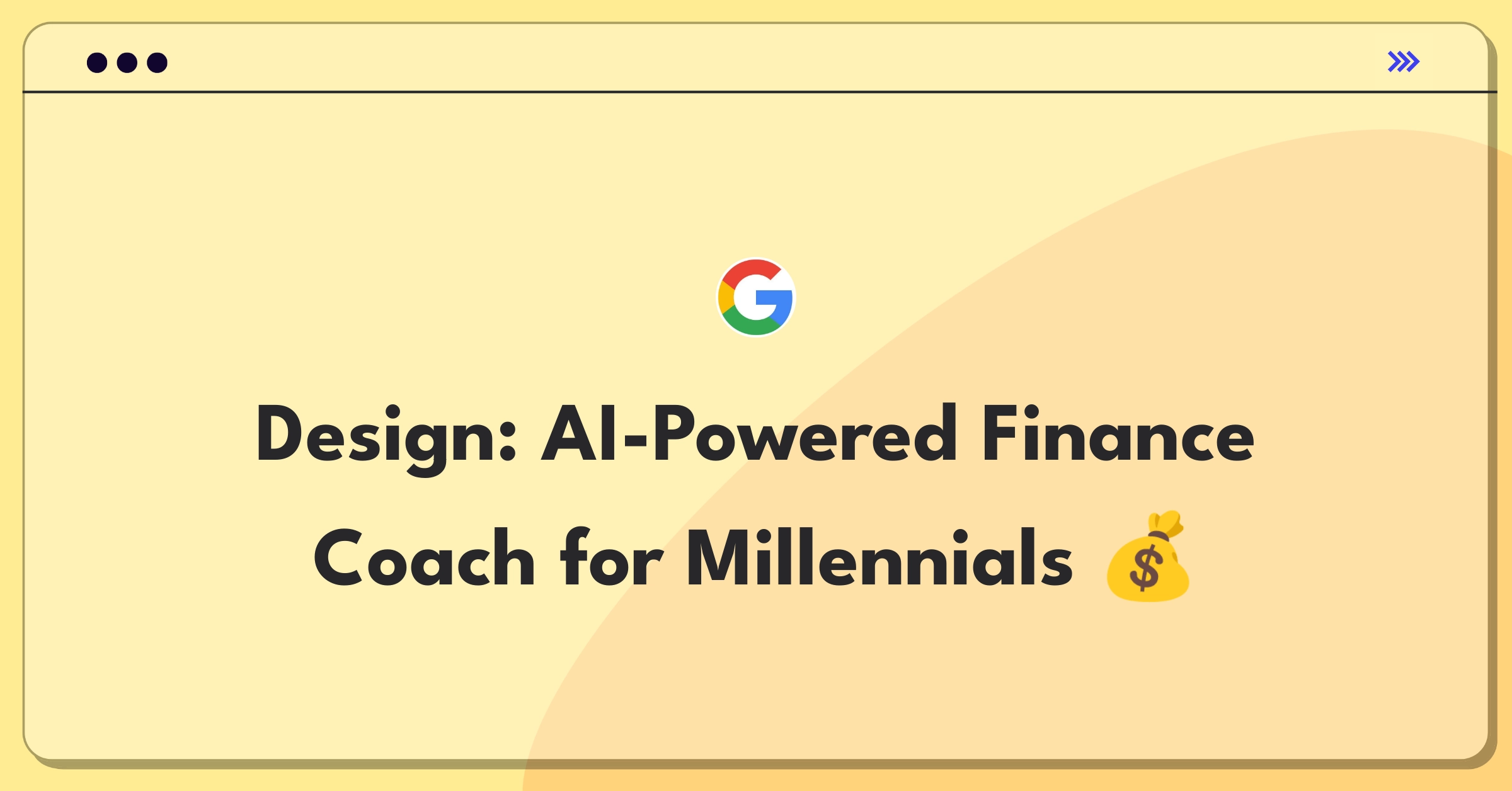 Product Management Design Question: AI personal finance app concept with user segments and features