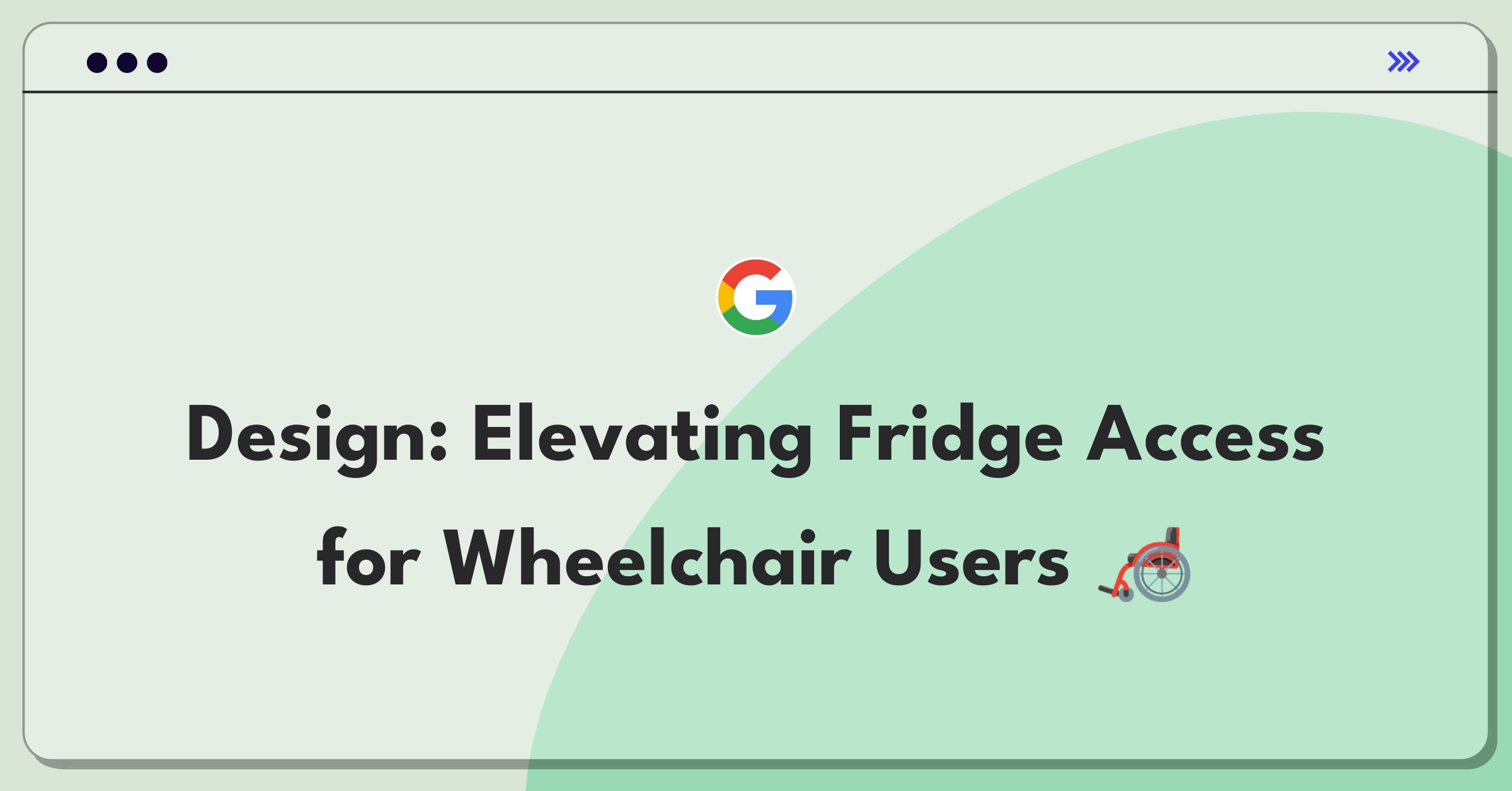 Product Management Design Question: Sketch of a wheelchair-accessible refrigerator with adjustable shelves