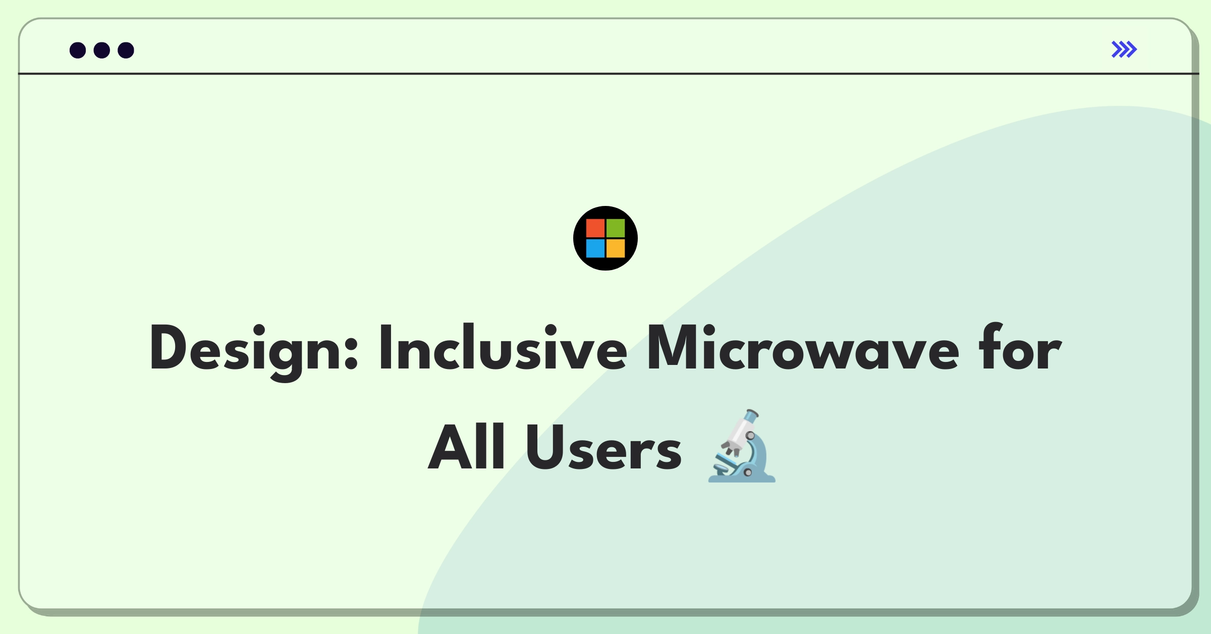 Product Management Design Question: Sketch of a microwave with accessibility features