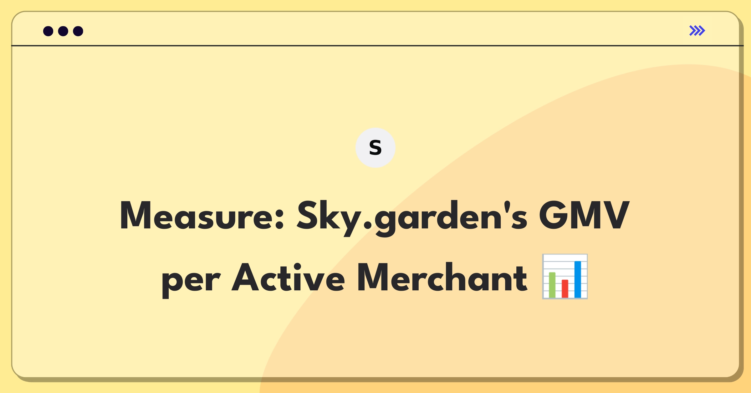 Product Management Metrics Question: Measuring success of Sky.garden's core e-commerce feature using GMV and merchant activity