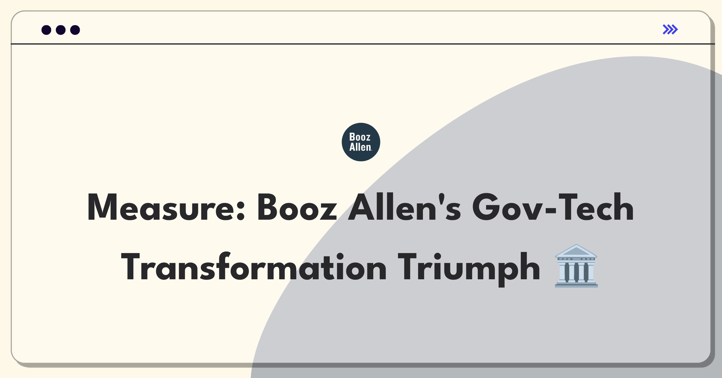 Product Management Success Metrics Question: Measuring government digital transformation success for Booz Allen Hamilton