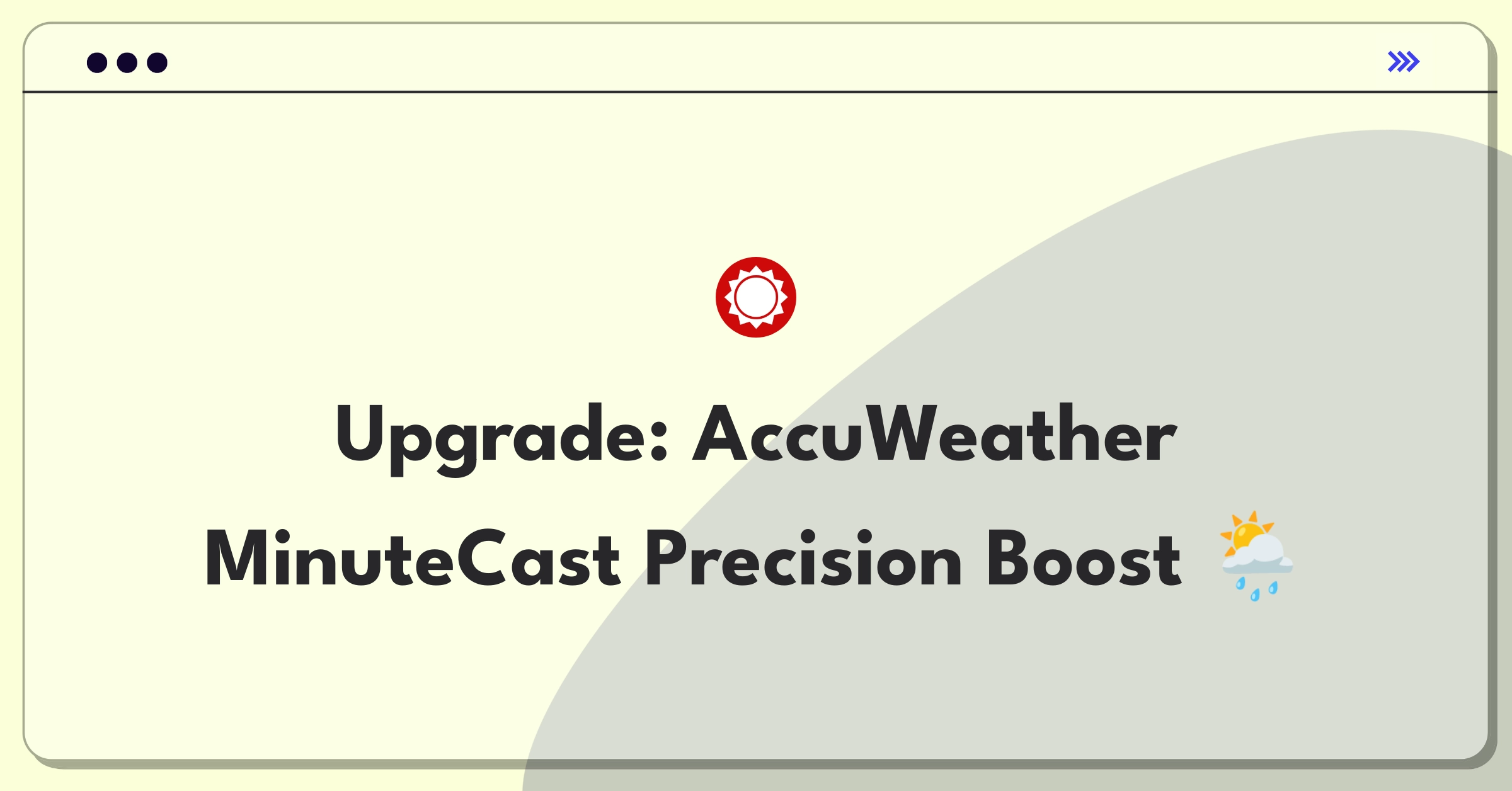 Product Management Improvement Question: Enhancing AccuWeather's short-term precipitation prediction feature