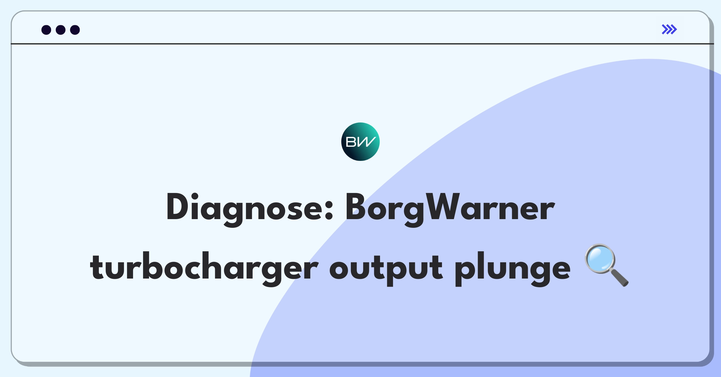 Product Management Root Cause Analysis Question: BorgWarner turbocharger production decline investigation