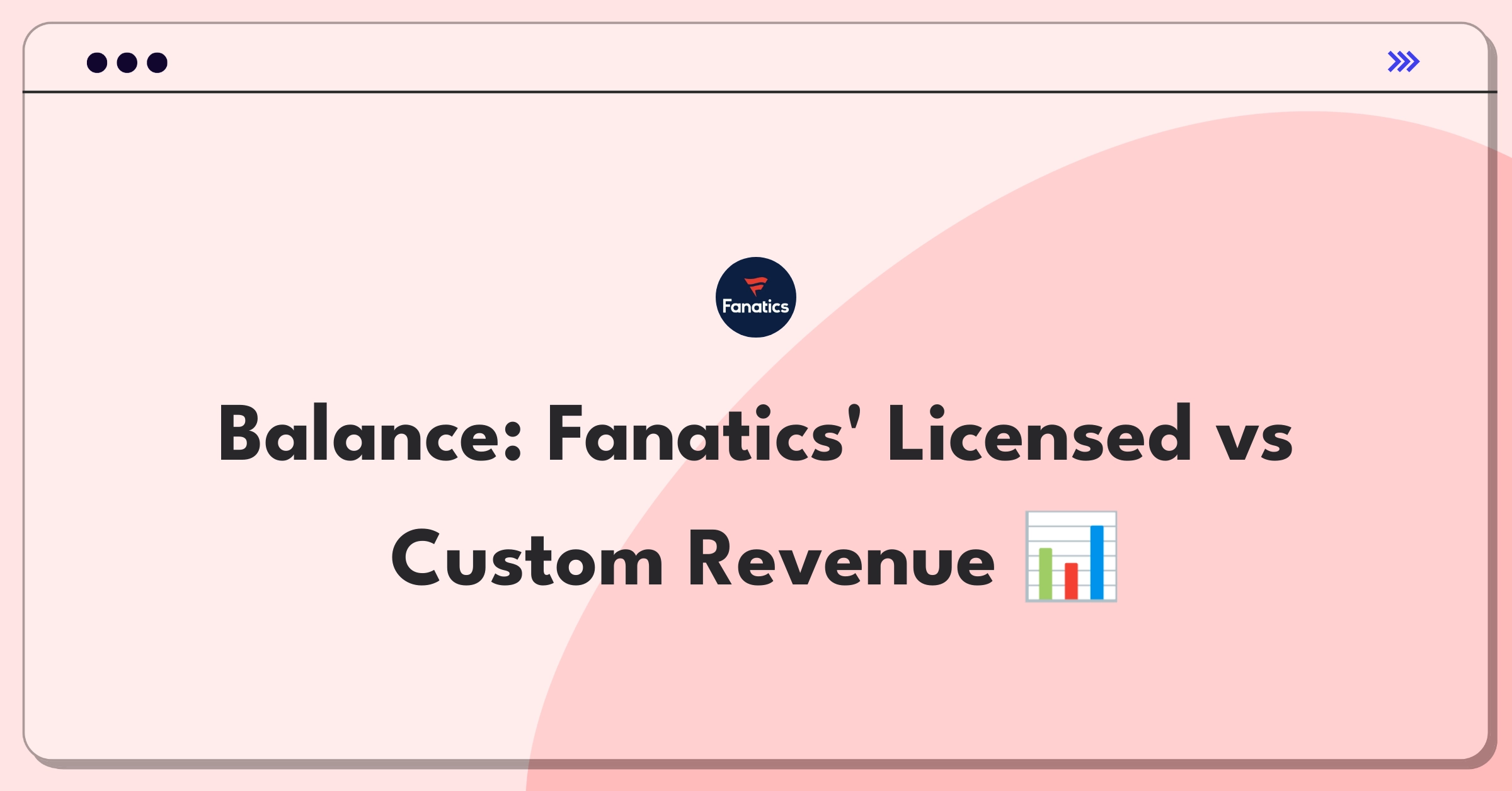 Product Management Trade-Off Question: Fanatics revenue strategy balancing licensed merchandise and custom apparel