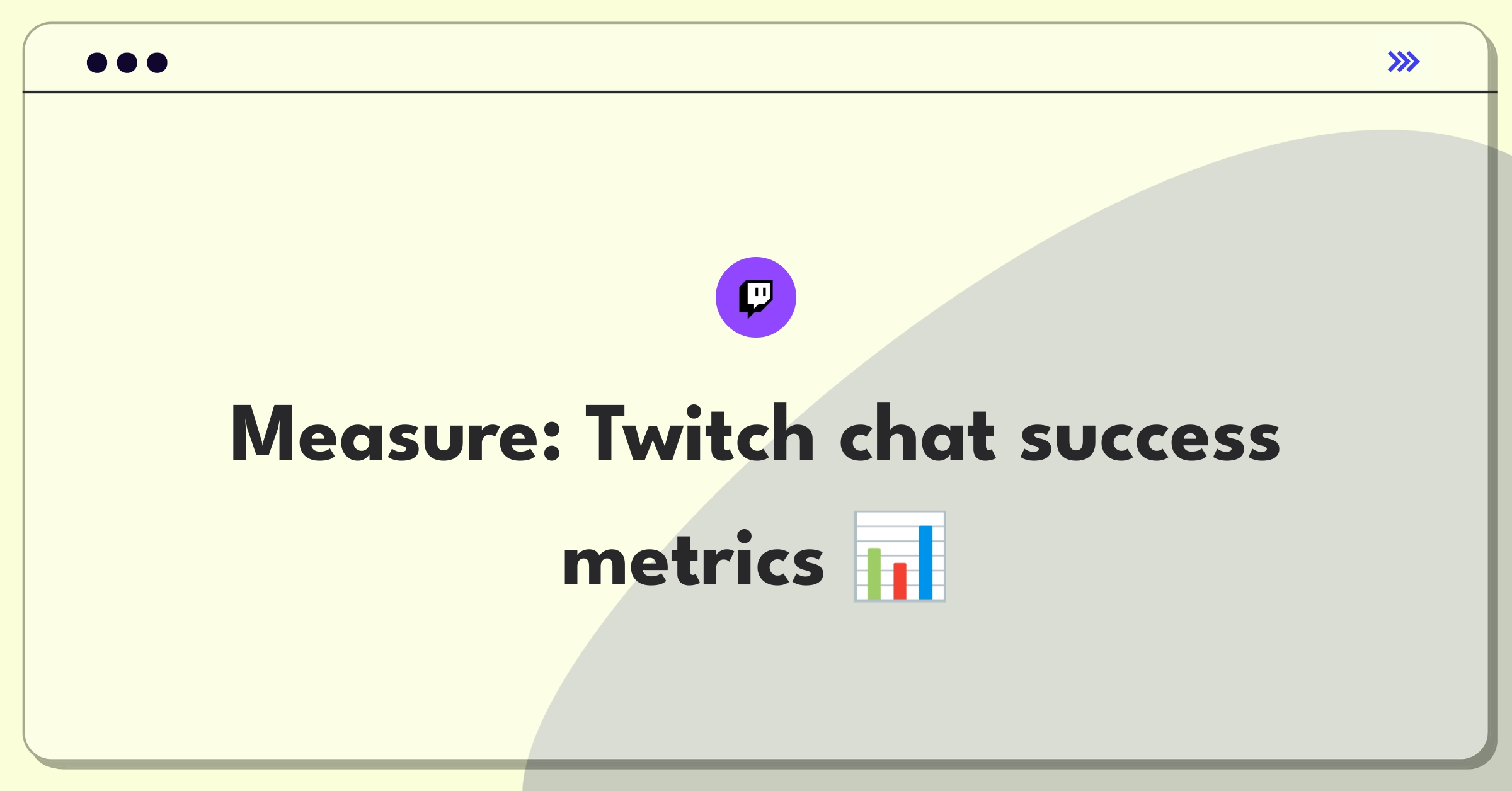 Product Management Success Metrics Question: Evaluating Twitch chat functionality using key performance indicators