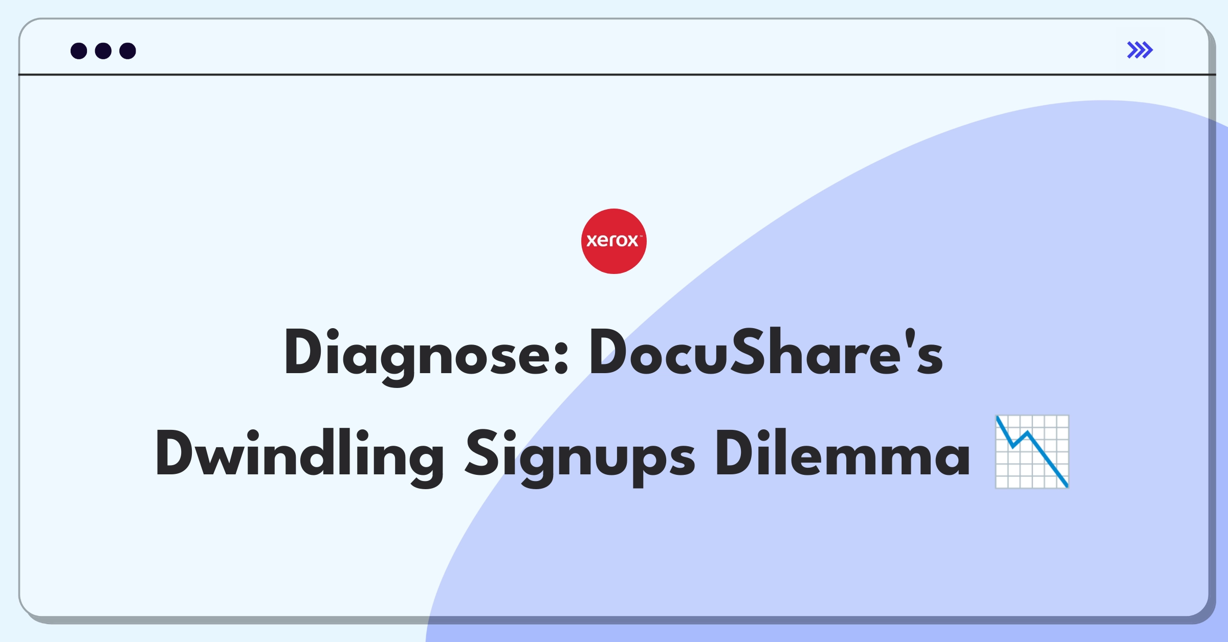 Product Management Root Cause Analysis Question: Xerox DocuShare cloud platform experiencing a decline in new user signups