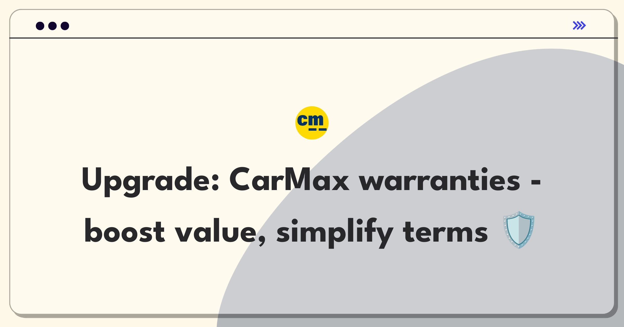 Product Management Improvement Question: Enhancing CarMax's extended warranty options for better customer satisfaction