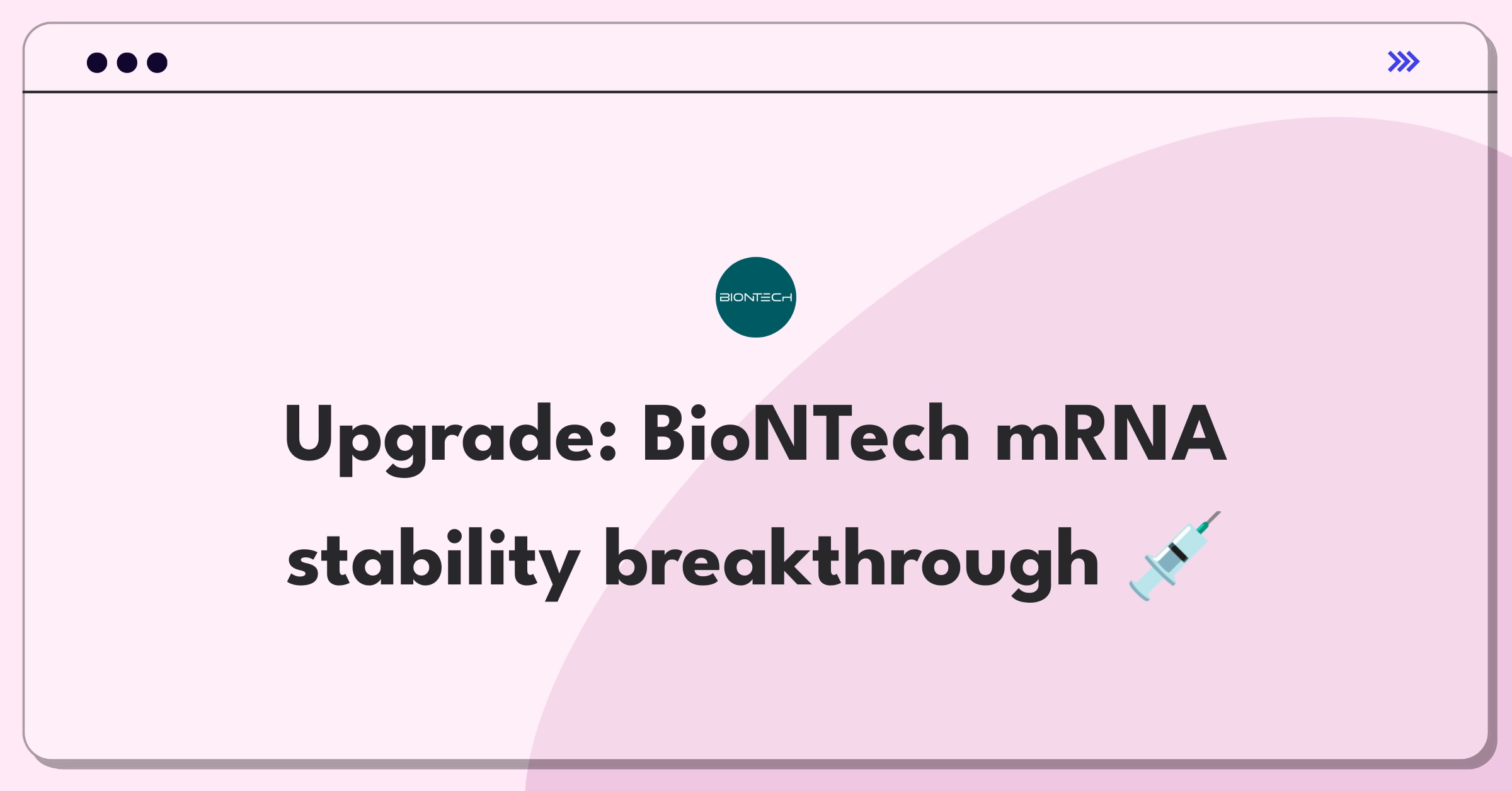 Product Management Improvement Question: BioNTech mRNA vaccine stability enhancement at room temperature