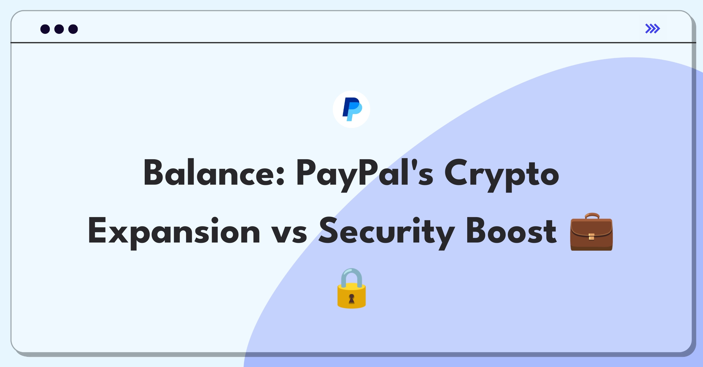 Product Management Trade-off Question: PayPal weighing cryptocurrency support against traditional payment security