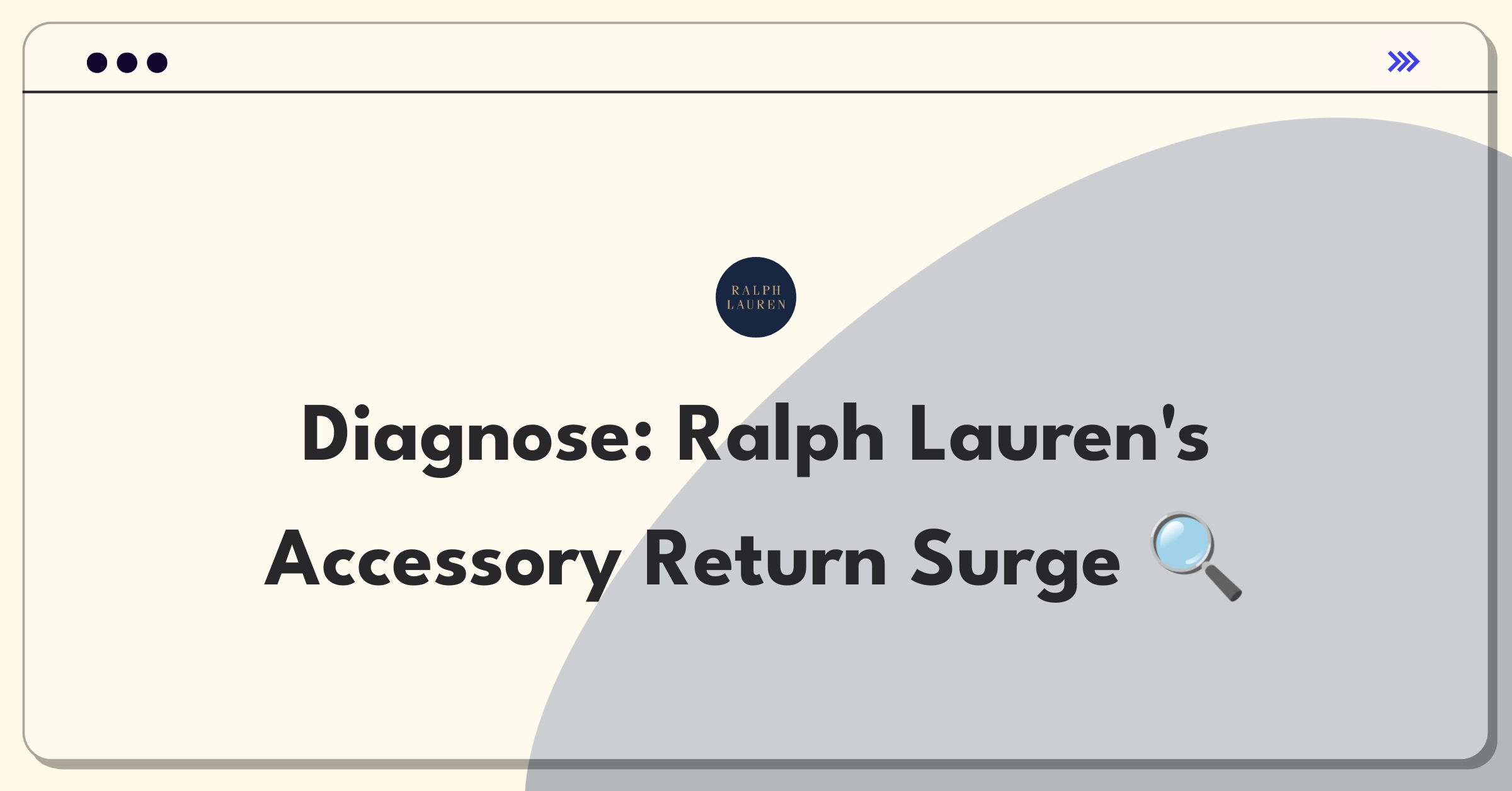 Product Management Root Cause Analysis Question: Investigating high return rates for Ralph Lauren women's accessories