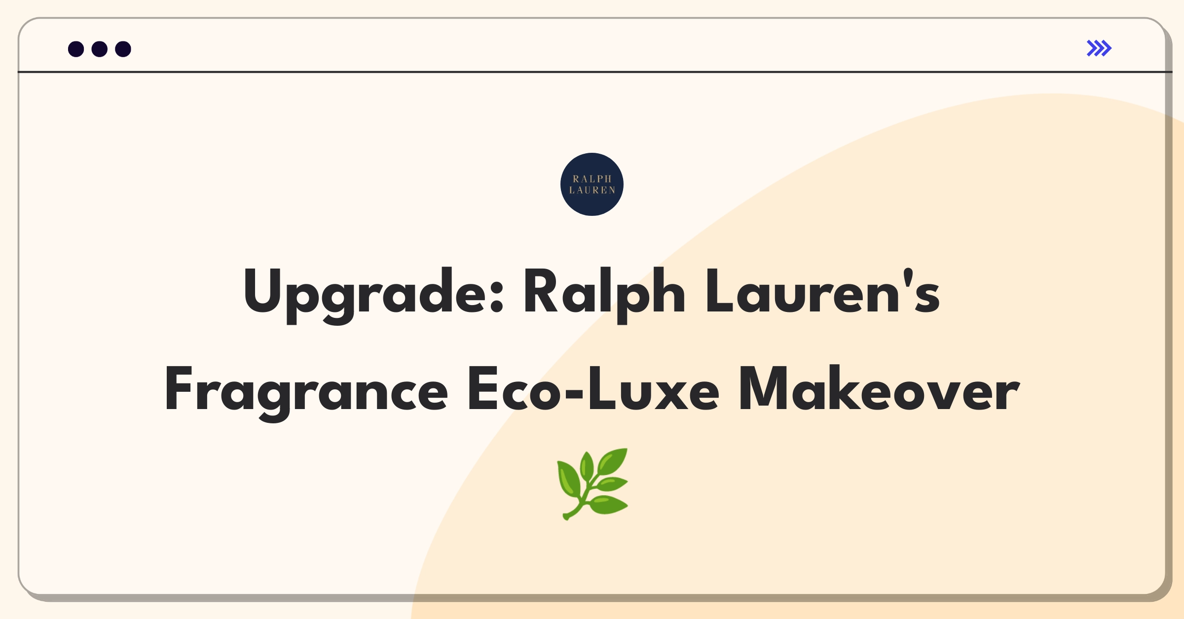 Product Management Improvement Question: Ralph Lauren fragrance bottles with sustainable packaging concepts