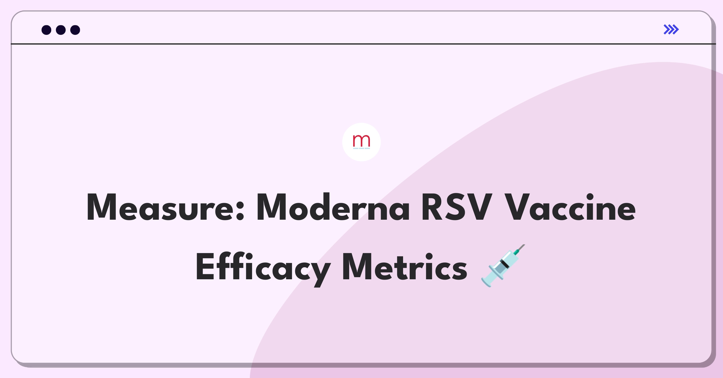 Product Management Success Metrics Question: Evaluating Moderna's RSV vaccine performance through key indicators