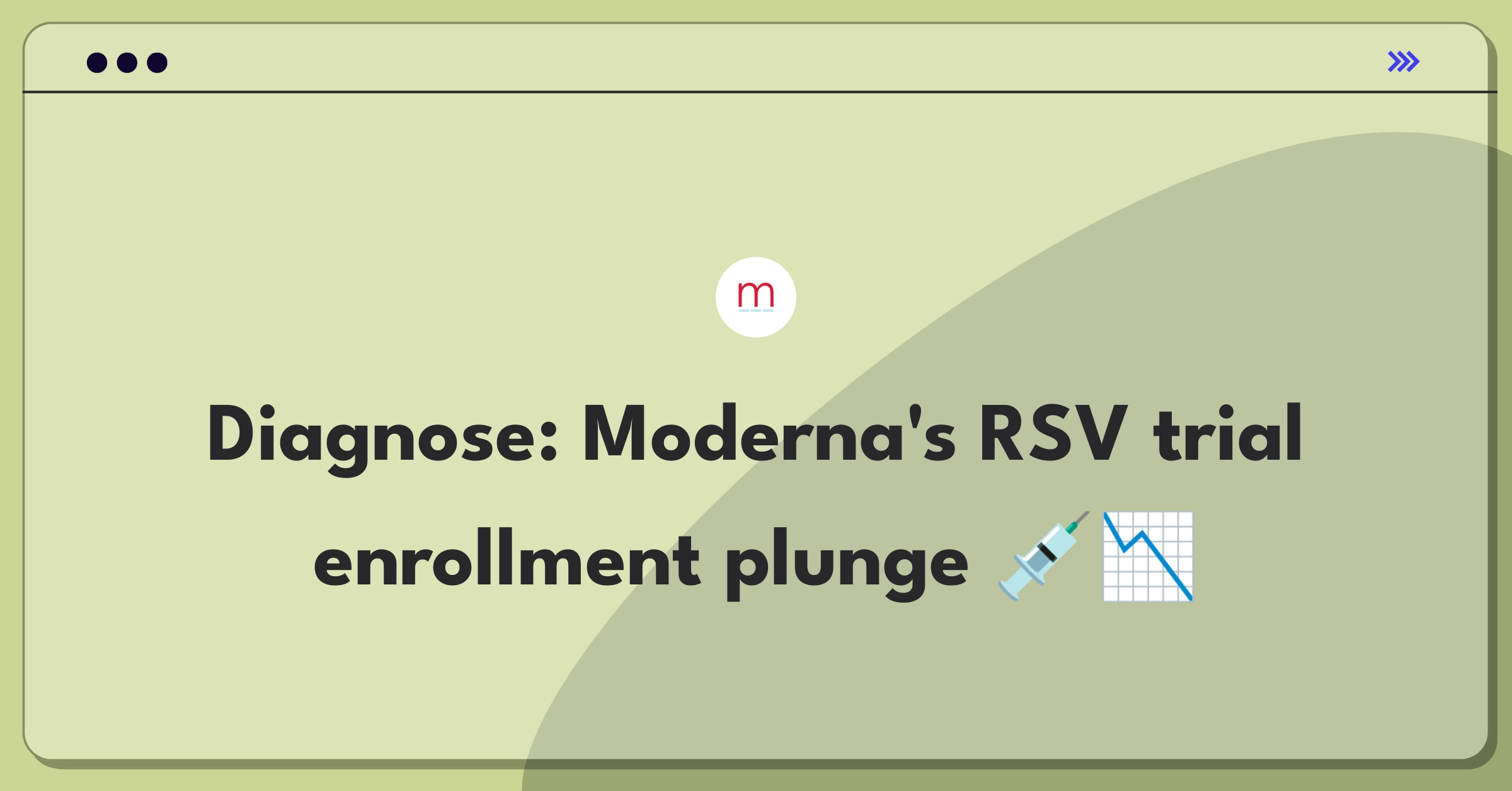 Product Management Root Cause Analysis Question: Investigating clinical trial enrollment decline for Moderna's RSV vaccine