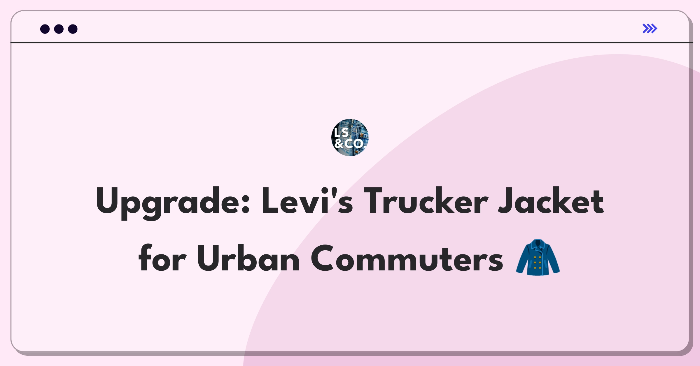 Product Management Improvement Question: Innovating Levi's iconic Trucker jacket for modern urban commuters