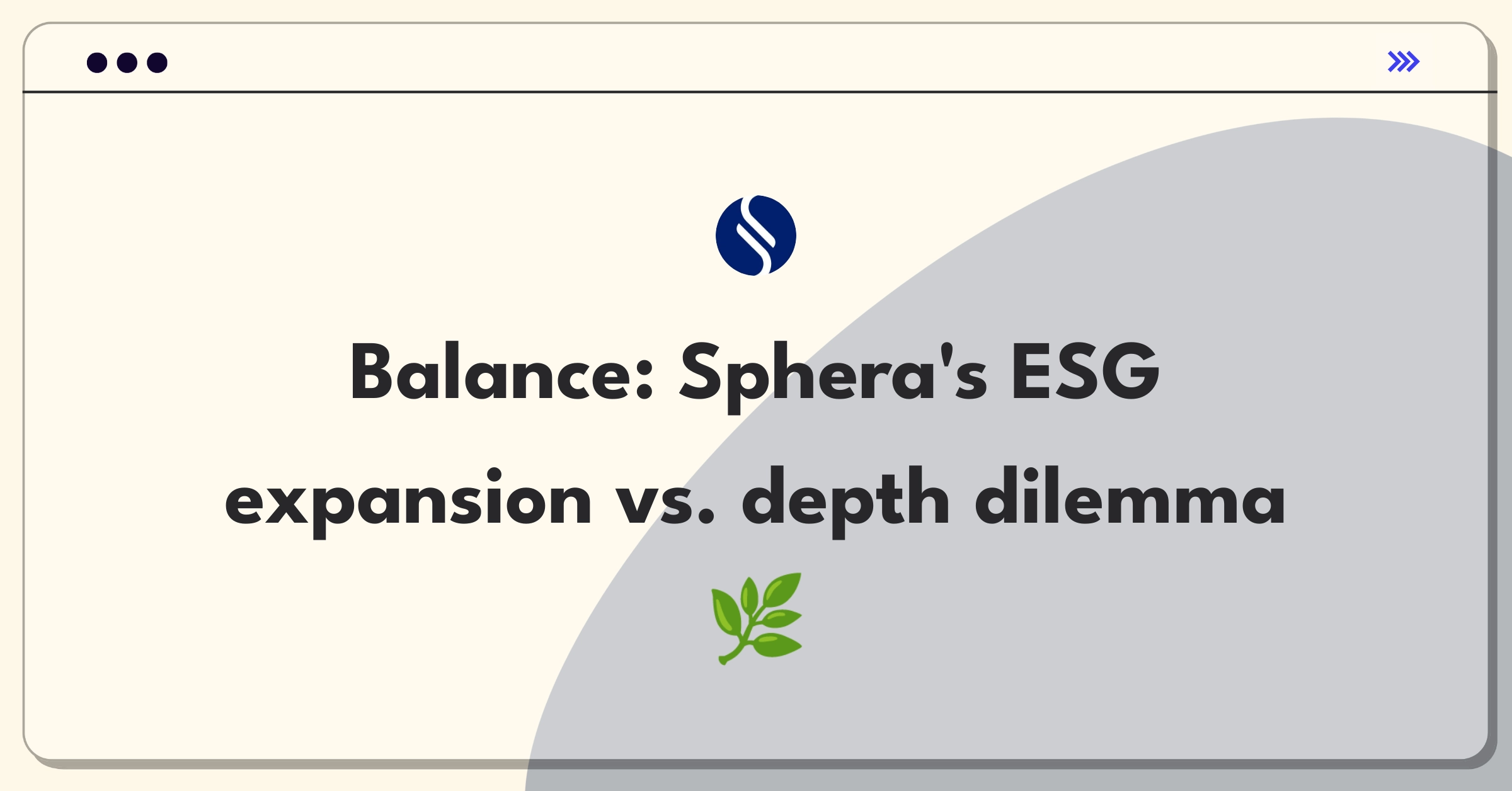 Product Management Trade-Off Question: Sphera ESG reporting tool expansion versus deepening functionality for existing sectors