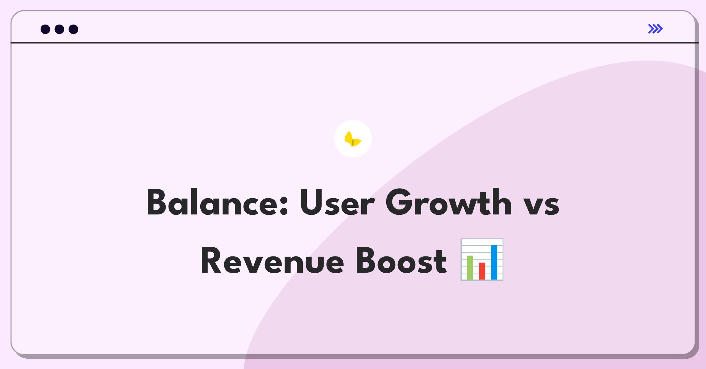 Product Management Trade-off Question: Diagram showing scales balancing user growth and revenue per user