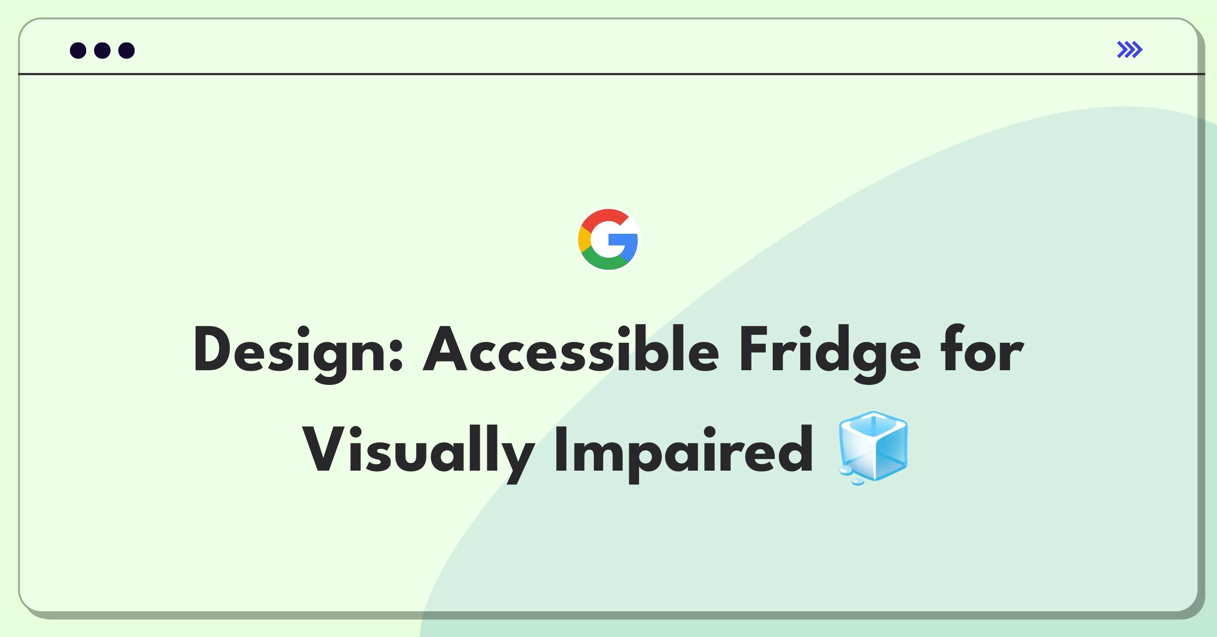 Product Management Design Question: Conceptual refrigerator with tactile and audio features for blind users