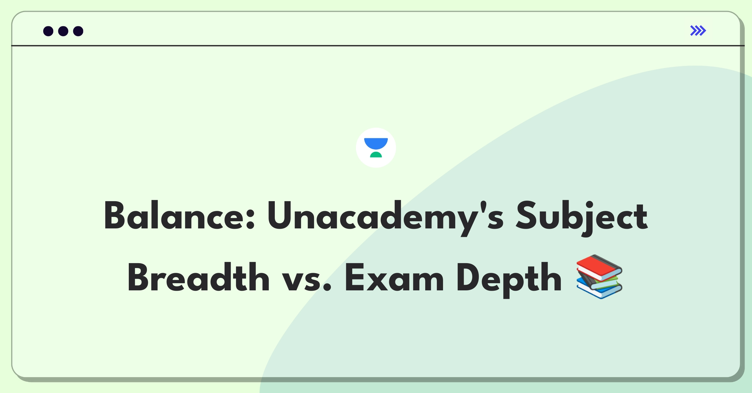 Product Management Trade-off Question: Unacademy content strategy balancing subject breadth and exam depth