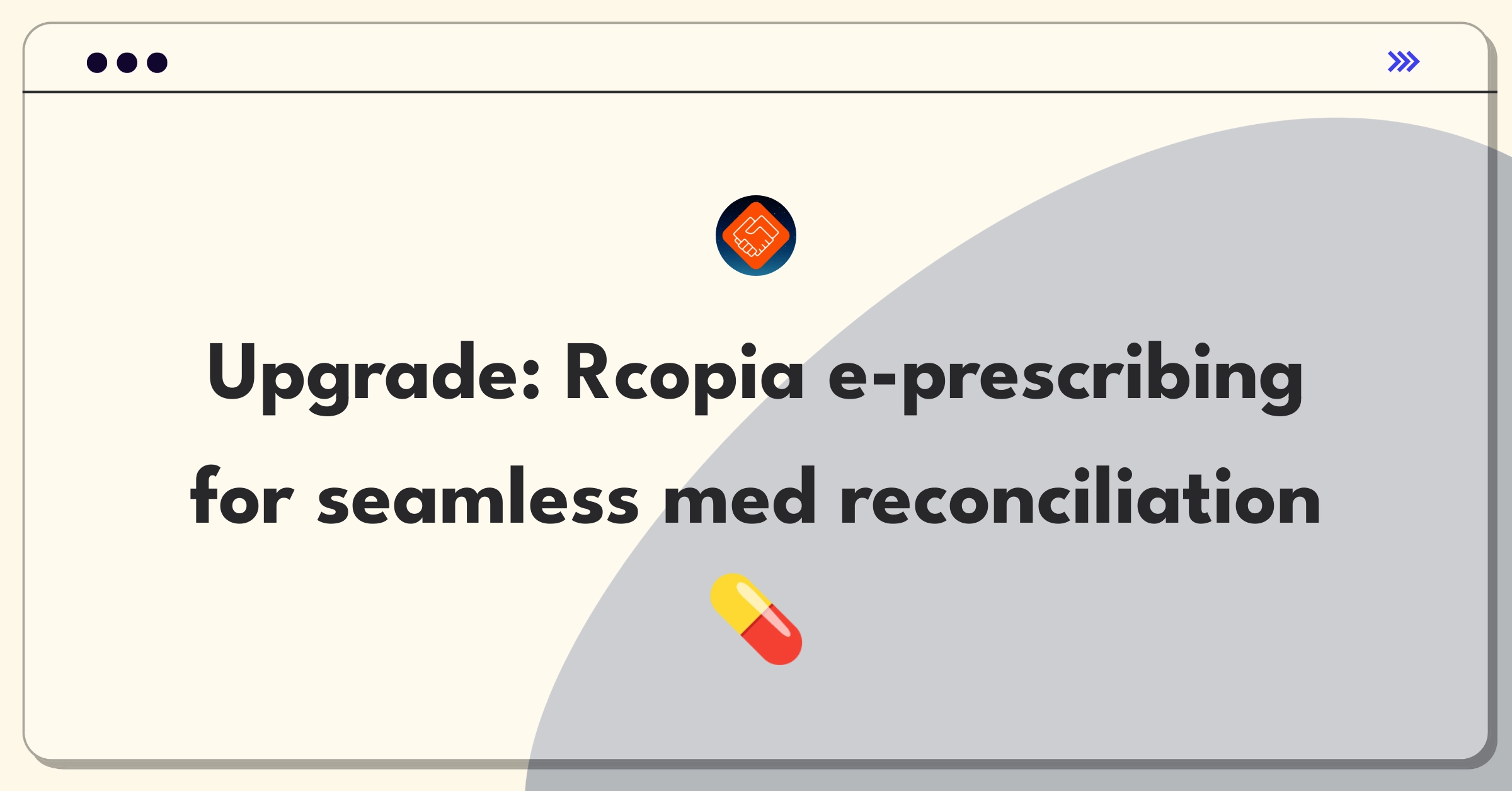 Product Management Improvement Question: Enhancing DrFirst Rcopia e-prescribing system for medication reconciliation