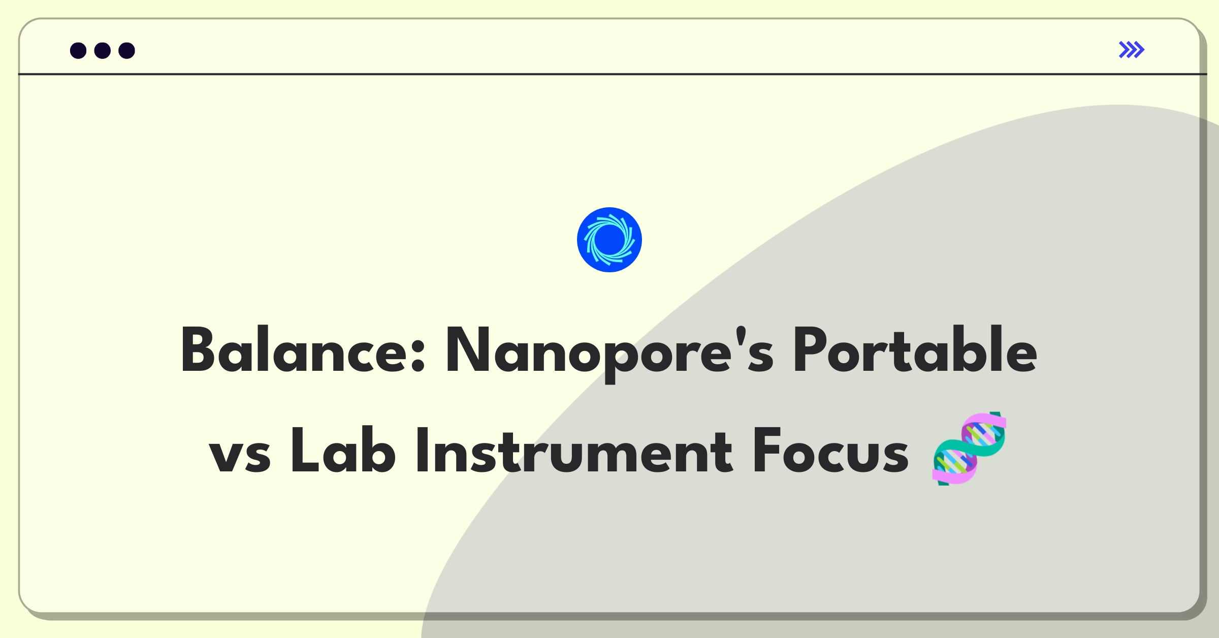 Product Management Trade-off Question: Oxford Nanopore device development prioritization between portable and lab instruments