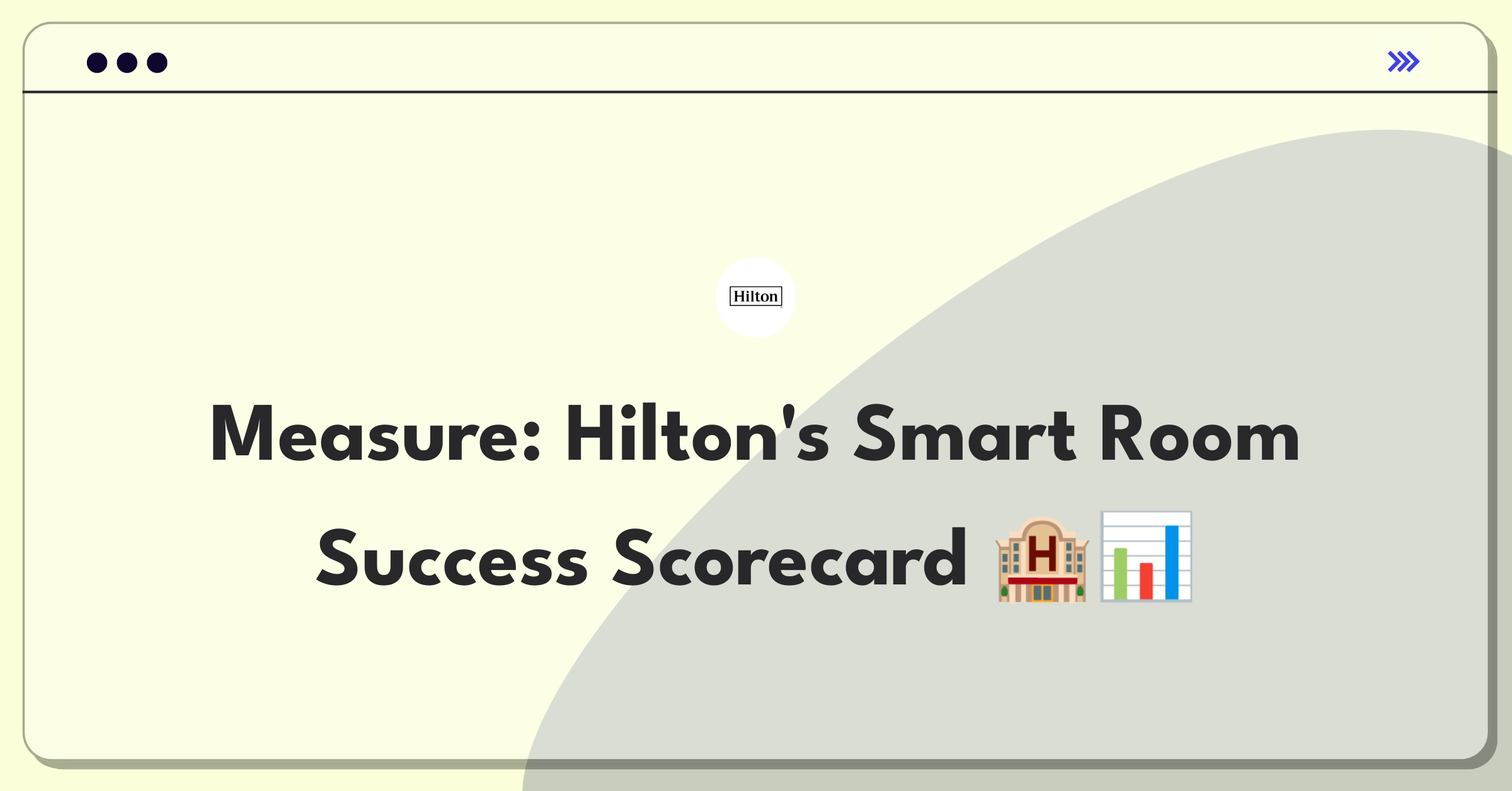 Product Management Analytics Question: Defining success metrics for Hilton's Connected Room technology in hotels