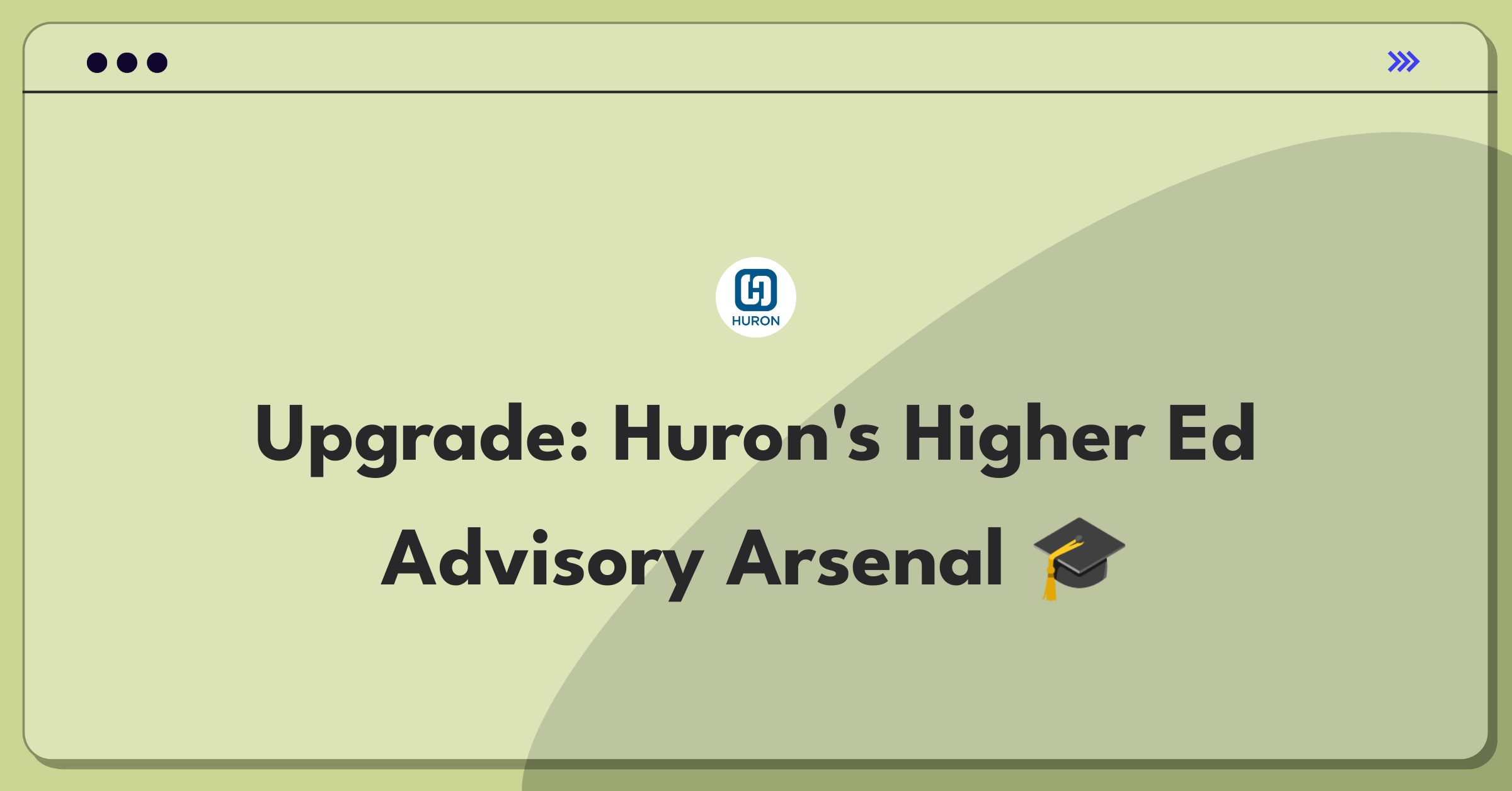 Product Management Improvement Question: Refining Huron's higher education advisory services to address enrollment and financial challenges