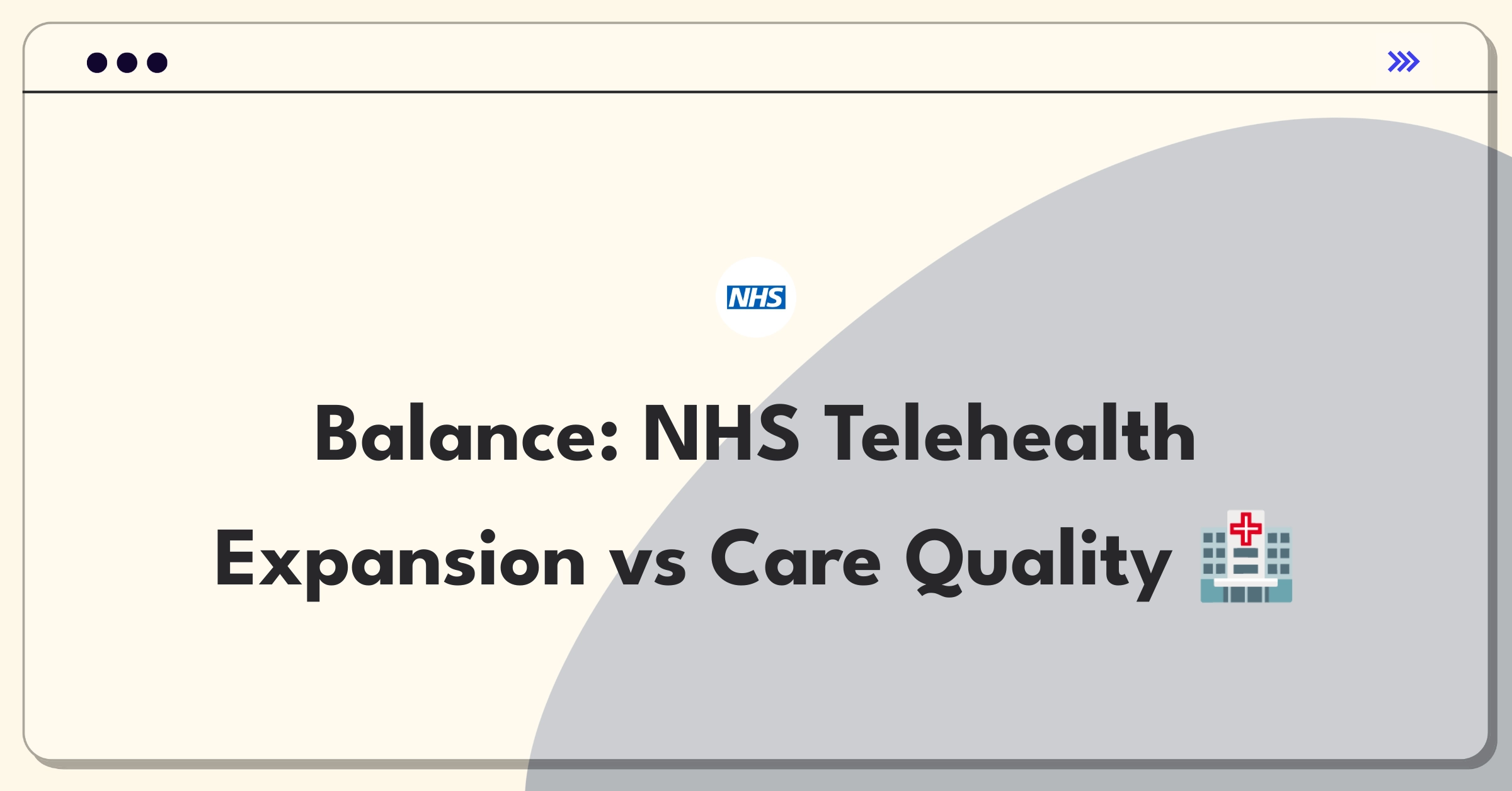 Product Management Trade-Off Question: NHS balancing telehealth expansion with in-person care quality