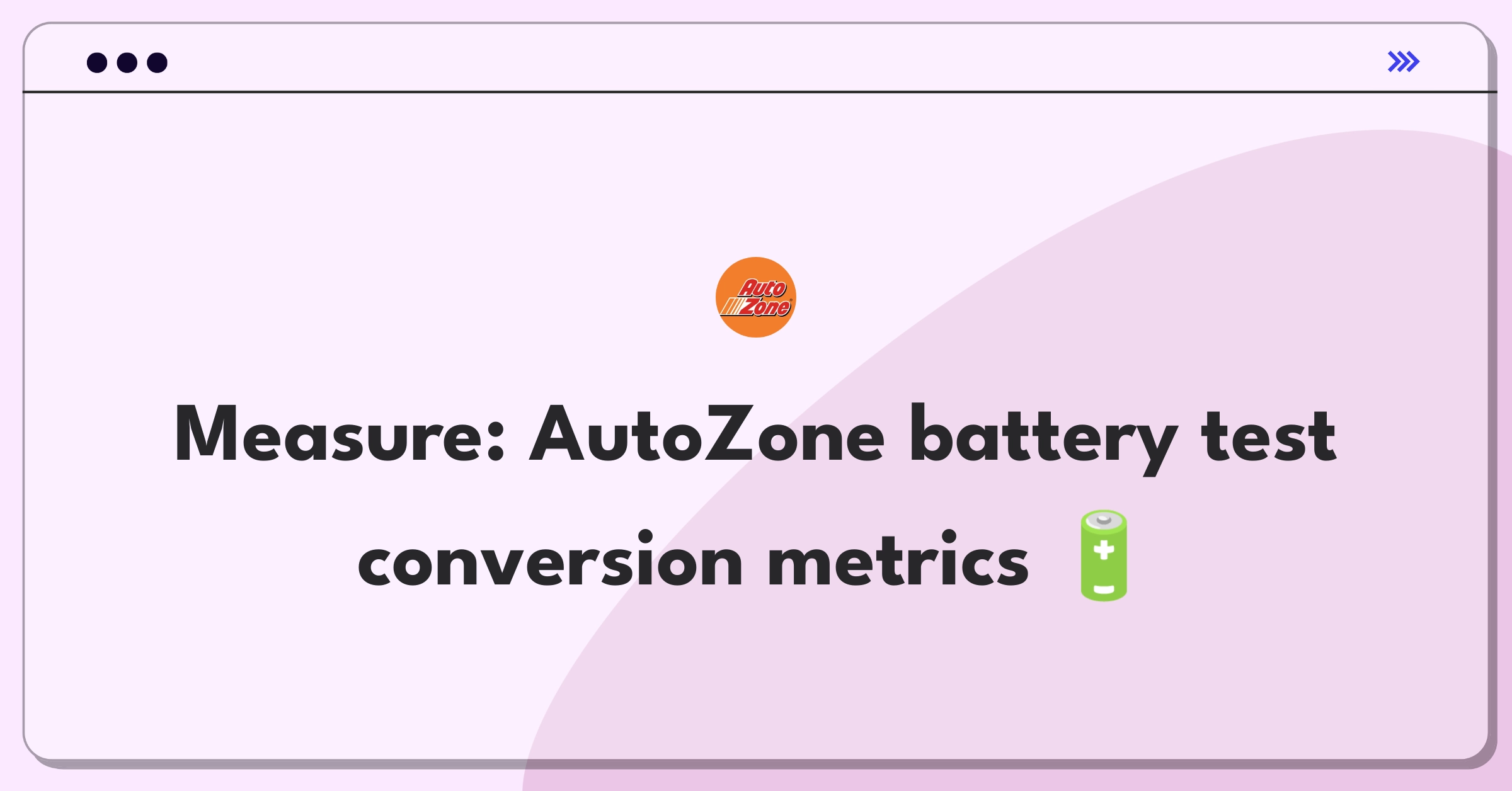 Product Management Success Metrics Question: AutoZone battery testing service evaluation dashboard