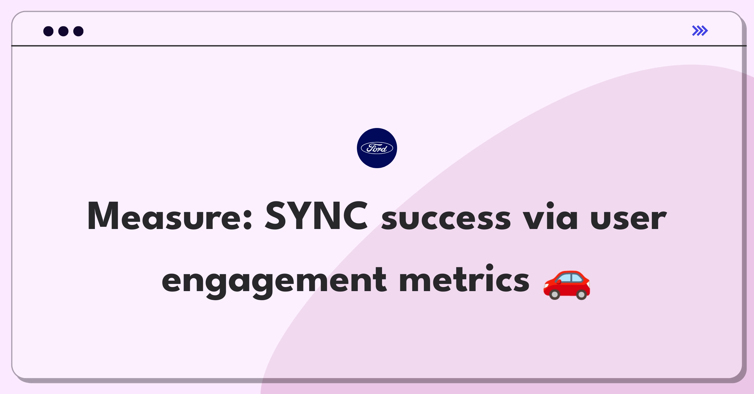 Product Management Success Metrics Question: Evaluating Ford SYNC infotainment system performance and user adoption