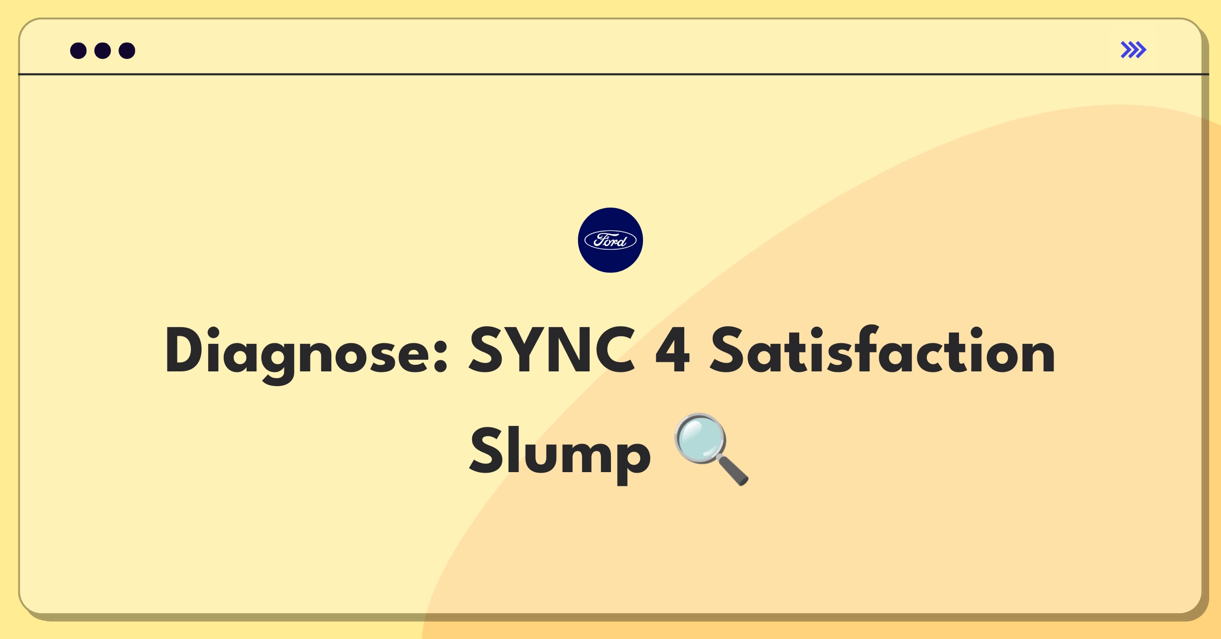 Product Management Root Cause Analysis Question: Investigating Ford SYNC 4 infotainment system's customer satisfaction decline