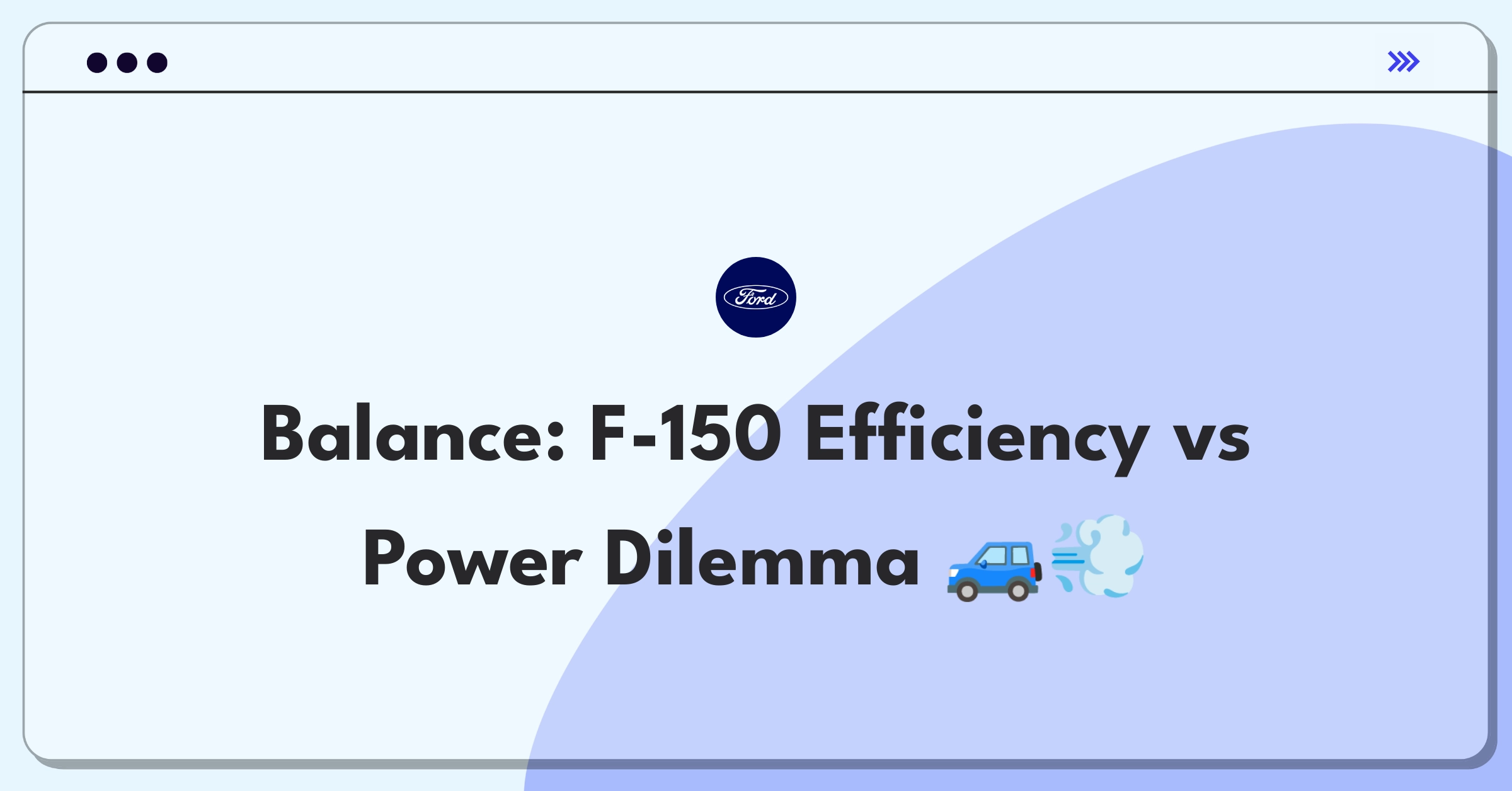 Product Management Trade-Off Question: Ford F-150 balancing fuel efficiency and performance in pickup truck lineup