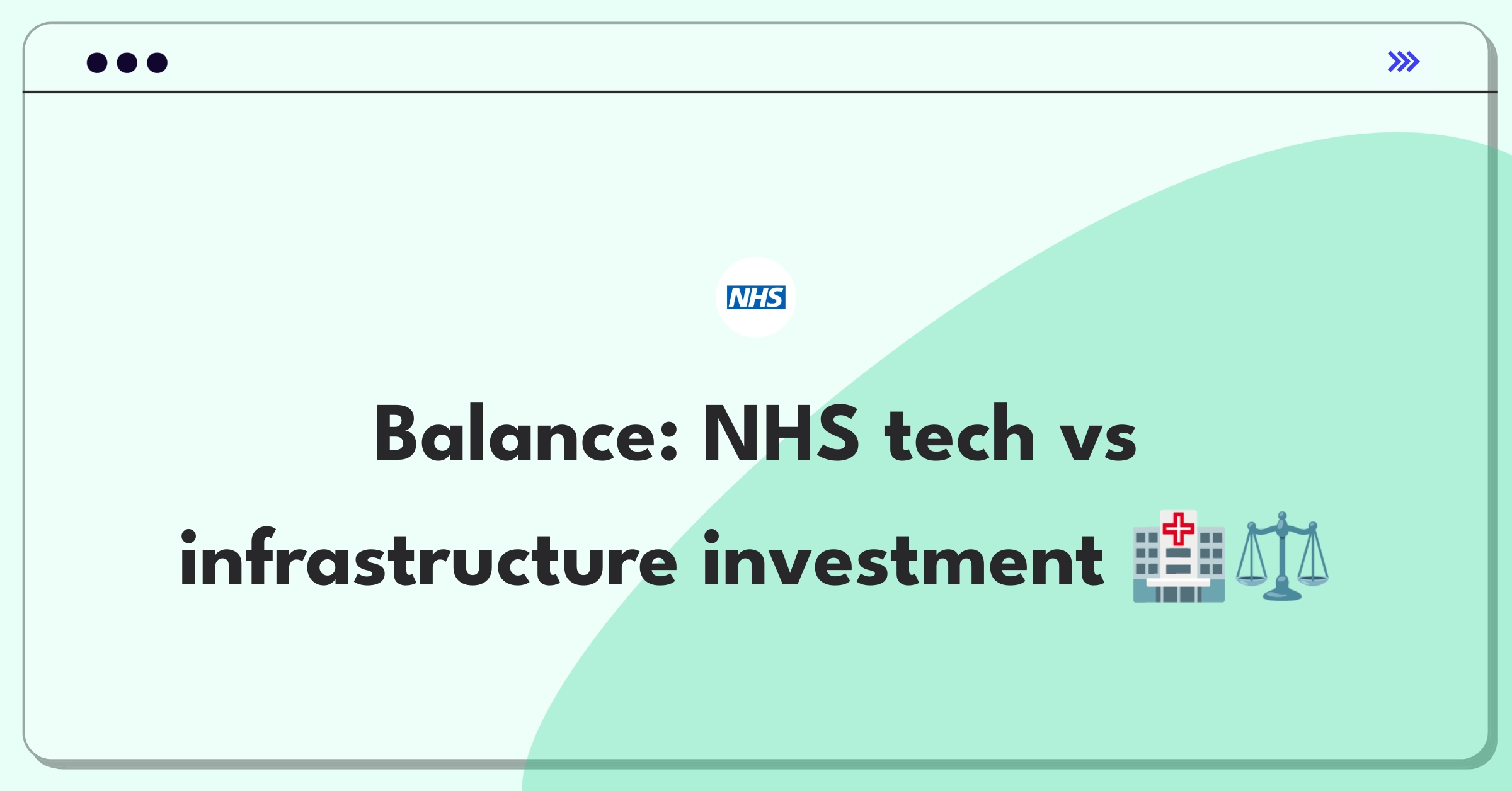 Product Management Trade-Off Question: NHS balancing cutting-edge medical equipment with basic infrastructure improvements