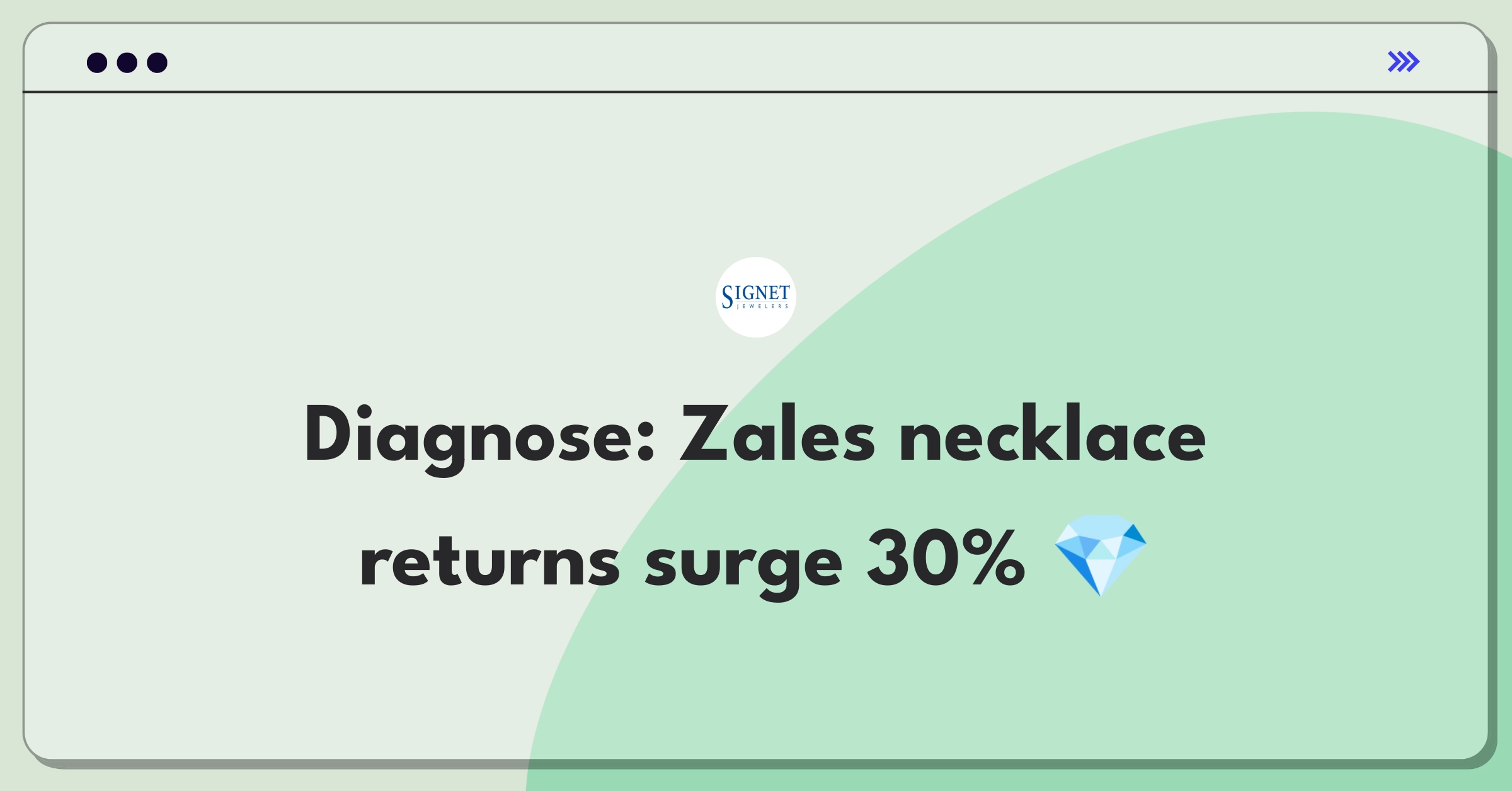 Product Management Root Cause Analysis Question: Investigating sudden increase in diamond necklace returns at Signet Jewelers