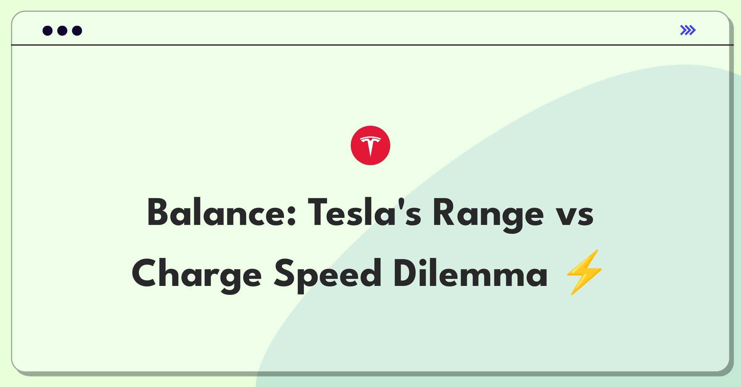 Product Management Trade-off Question: Tesla electric vehicle with range indicator and charging station