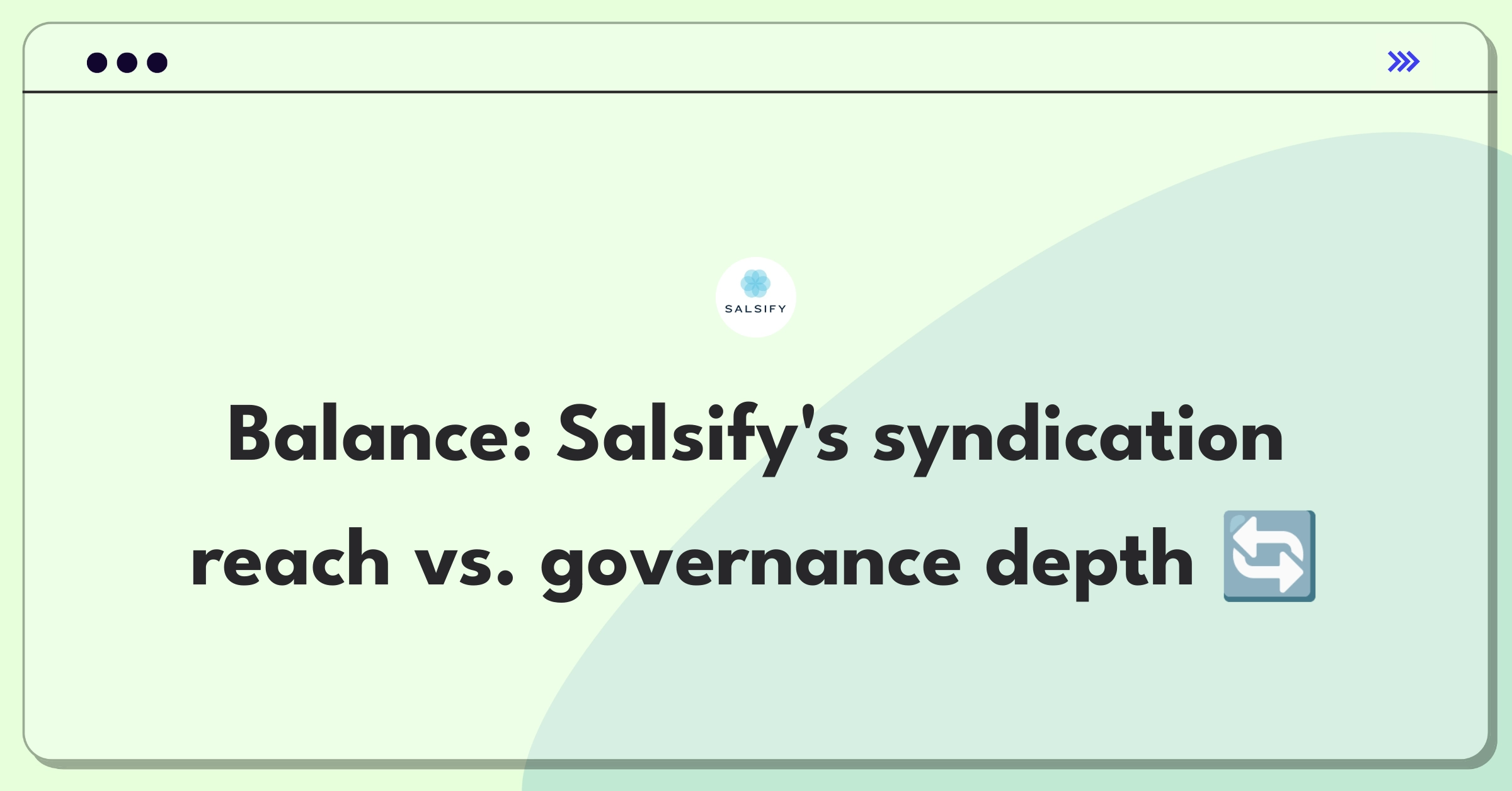 Product Management Trade-Off Question: Salsify platform expansion strategy balancing syndication and governance