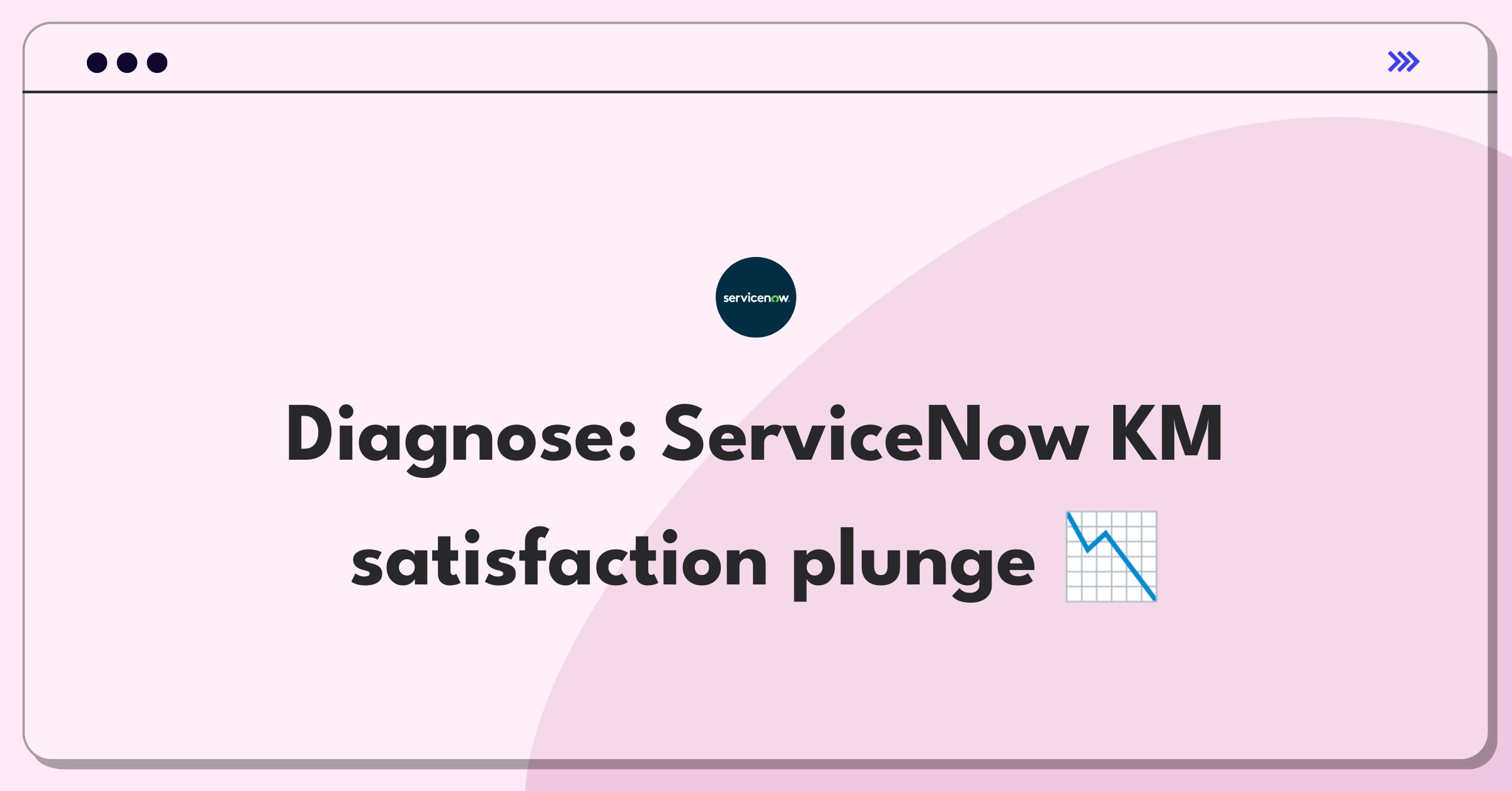 Product Management Root Cause Analysis Question: Investigating ServiceNow Knowledge Management customer satisfaction decline