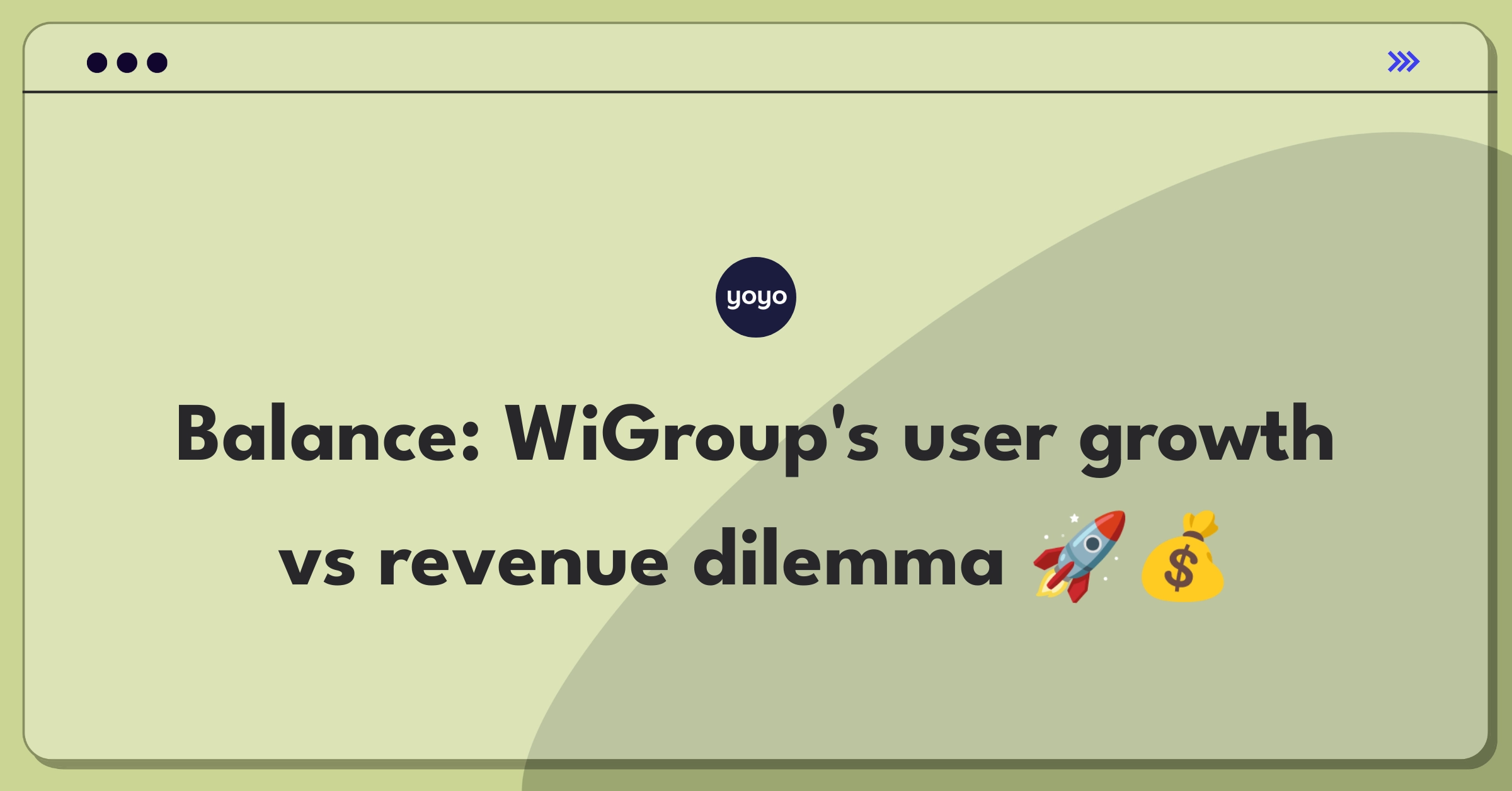 Product Management Trade-off Question: WiGroup platform balancing user acquisition and monetization strategies