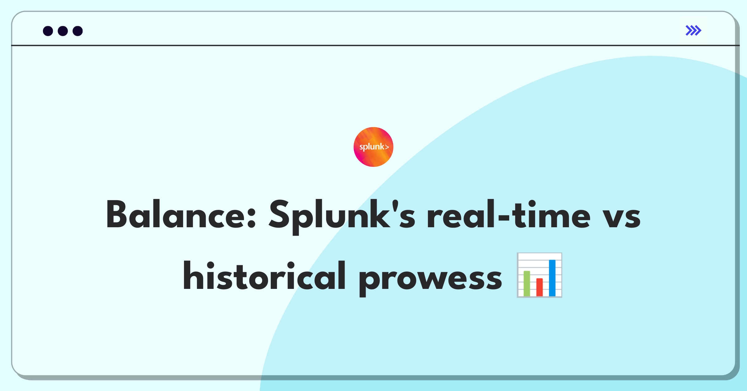 Product Management Trade-off Question: Splunk's real-time monitoring versus historical data analysis capabilities