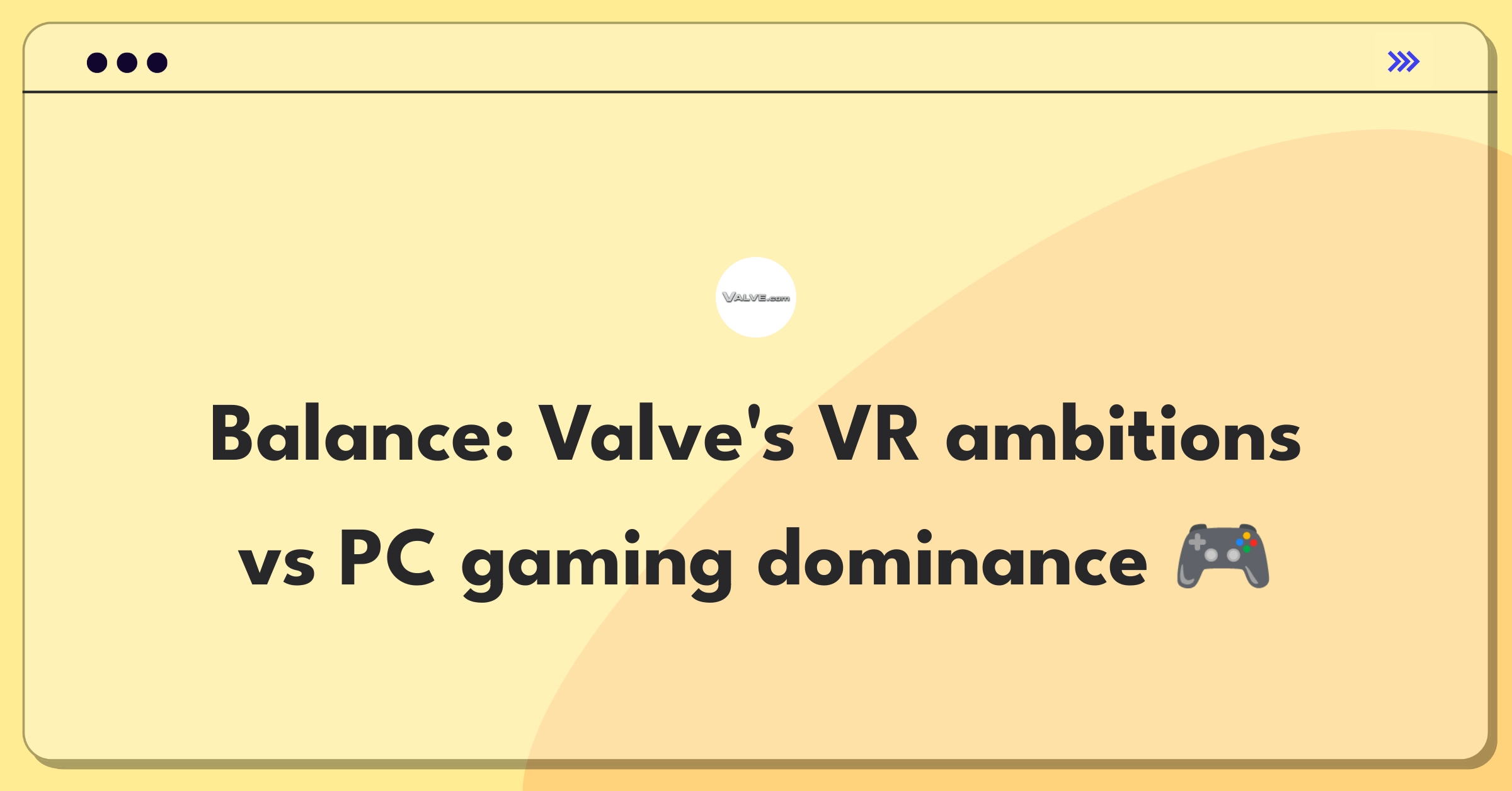 Product Management Trade-off Question: Valve's strategic decision between VR and PC game development