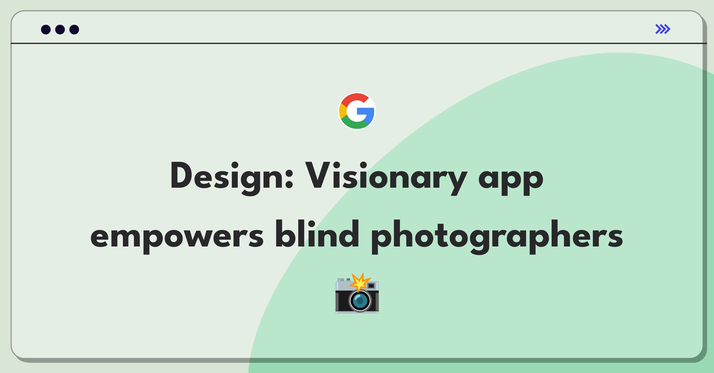 Product Management Design Question: Innovative photo app concept for visually impaired users