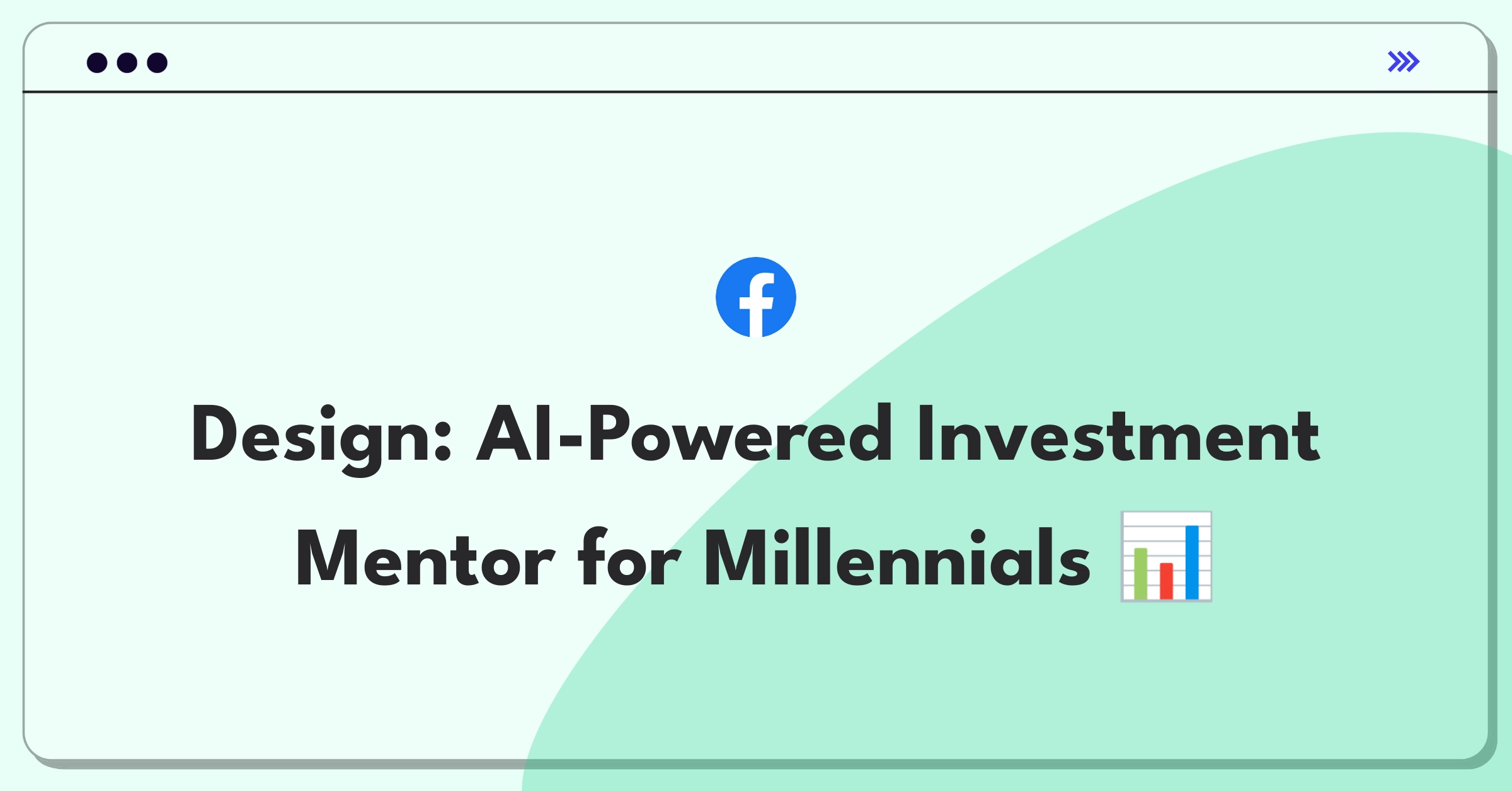 Product Management Design Question: Sketch of mobile app interface showing personalized investment strategies and AI assistant