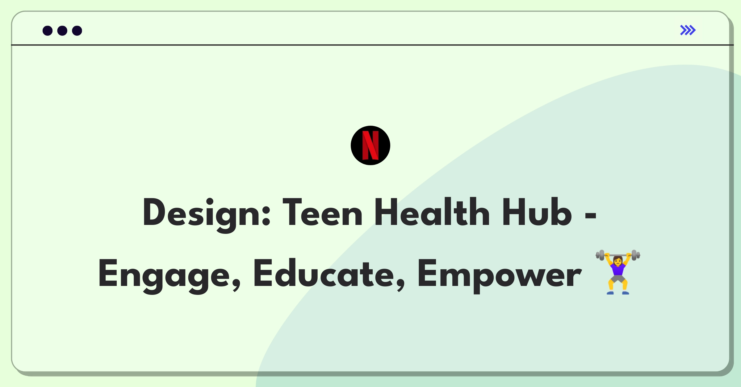 Product Management Design Question: Sketch of a smartphone app interface for improving teenage health