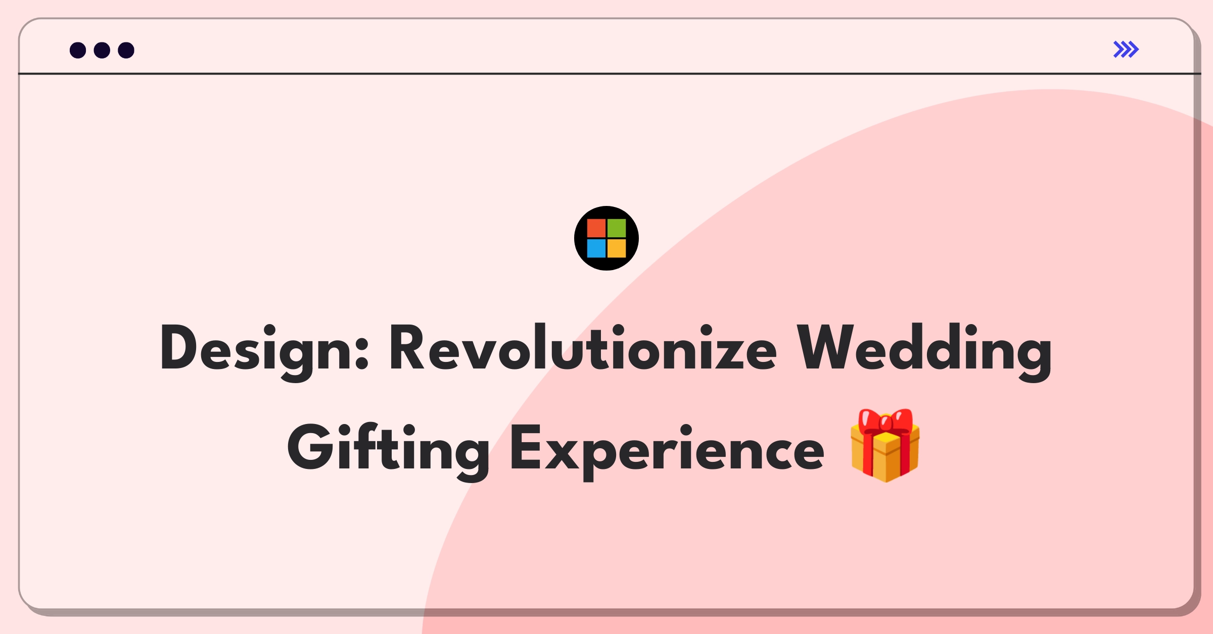 Product Management Design Question: Sketch of a wedding registry app interface with gift options and couple preferences